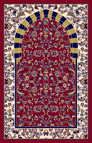 Medina Rawda Carpet 2443-Red by Burdaclothing