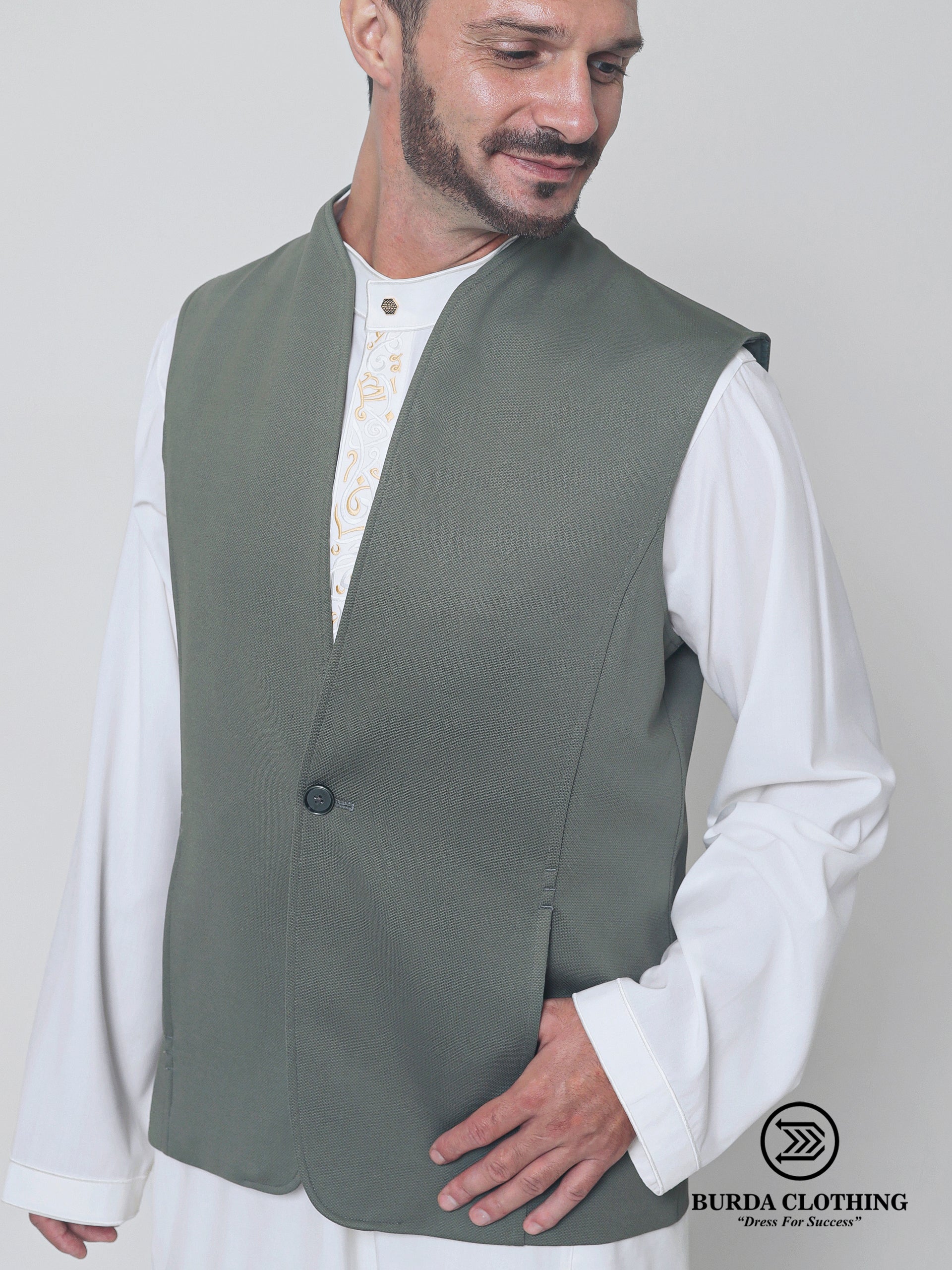 Mens Waistcoat- Lime Green by Burdaclothing