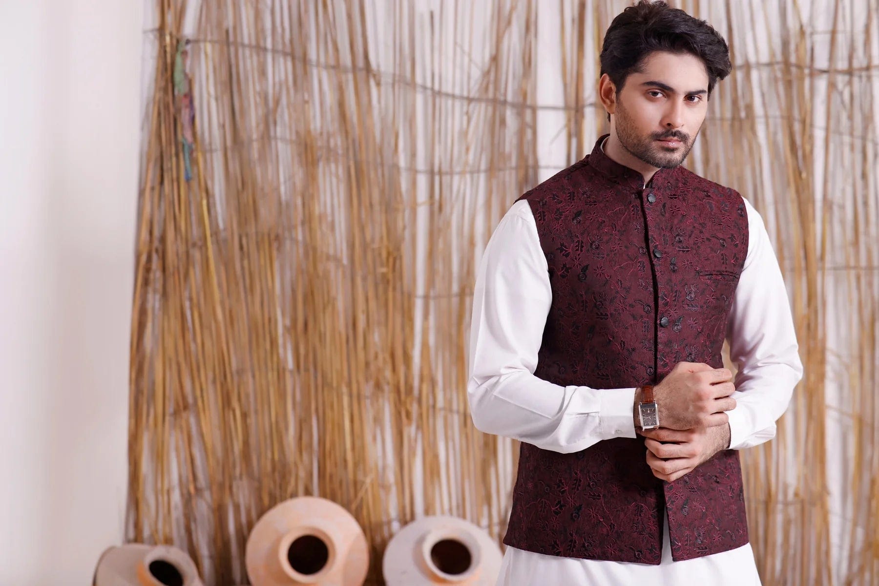 Burdaclothing Mens Waistcoat- Red Crimson