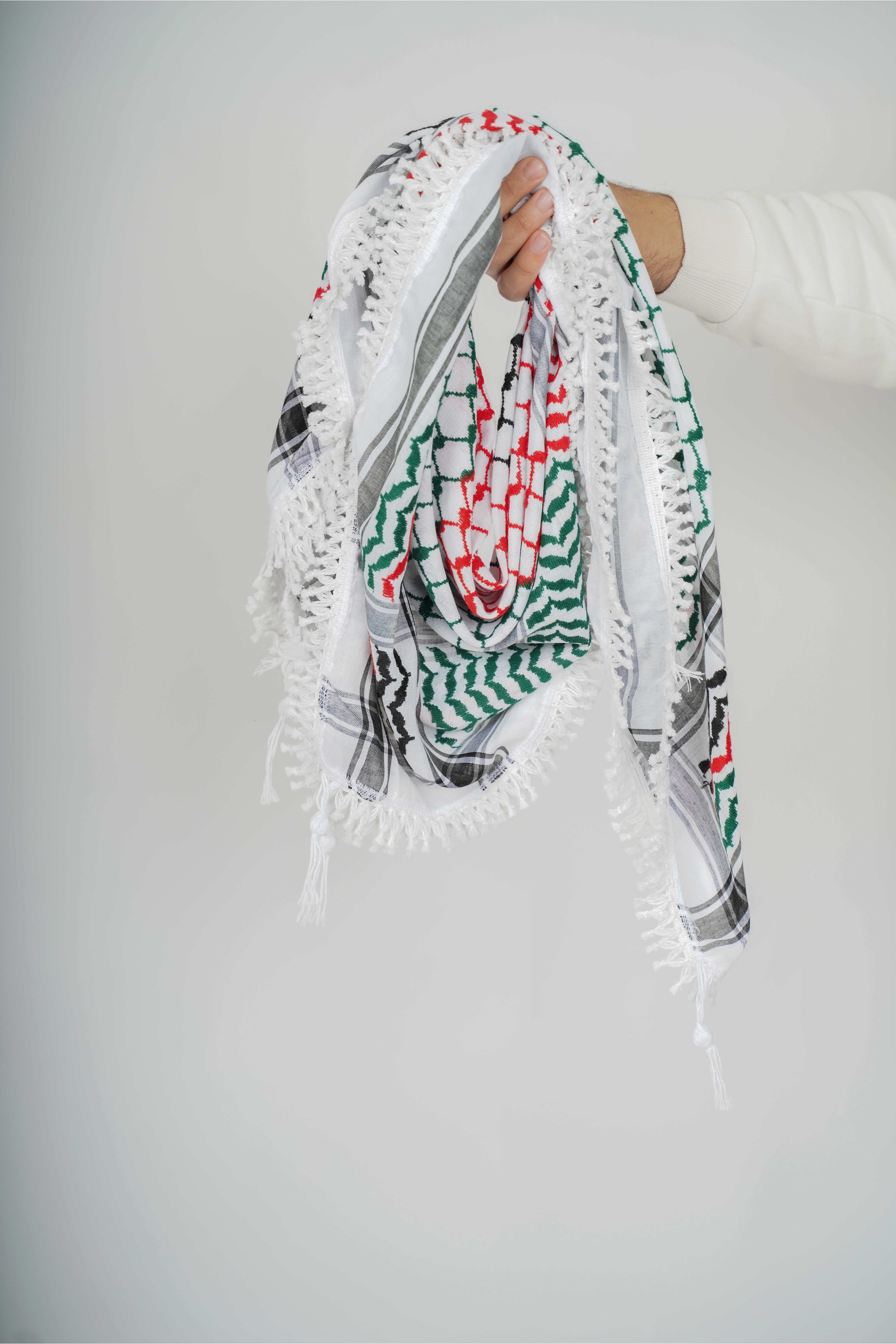 Multicolor Nablus Kufiya by Burdaclothing