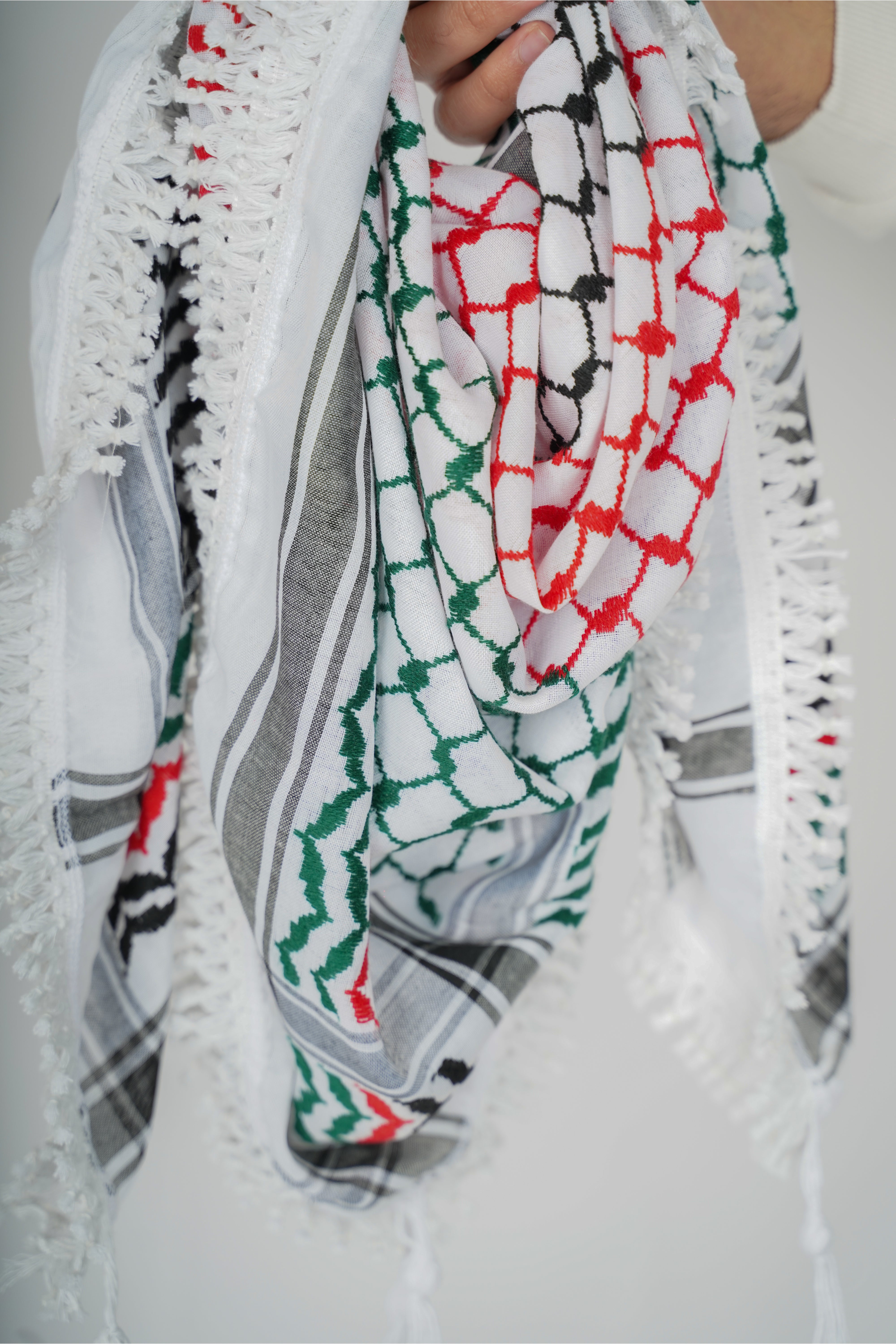 Multicolor Nablus Kufiya by Burdaclothing