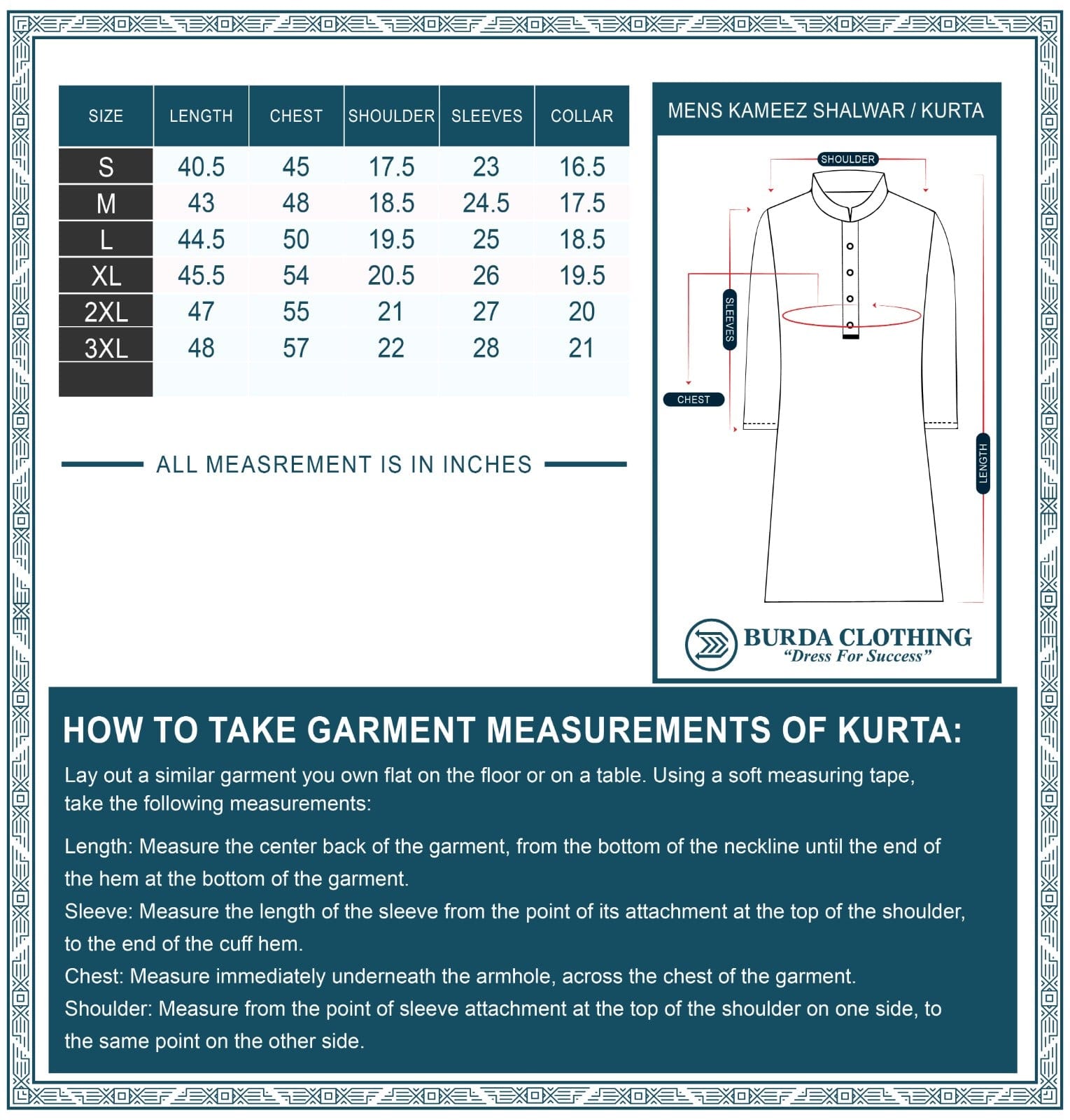 Burdaclothing NAVY BLUE EMBROIDERY PREMIUM KURTA