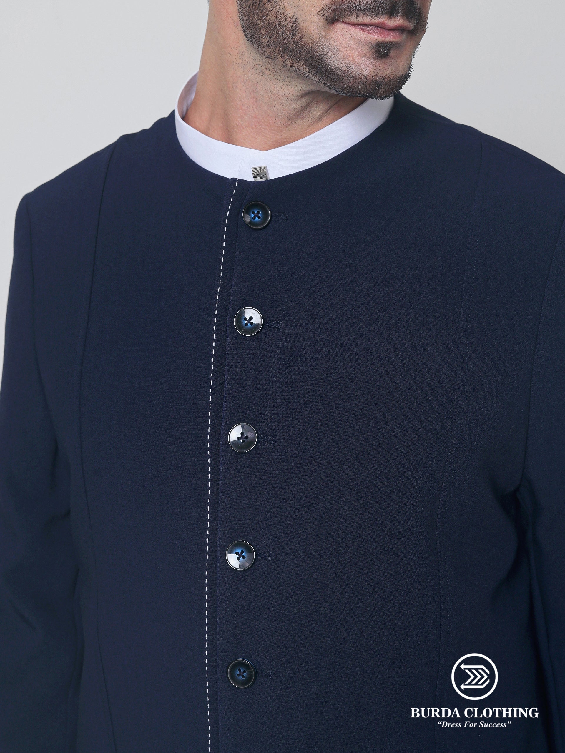 Navy Blue Overcoat by Burdaclothing