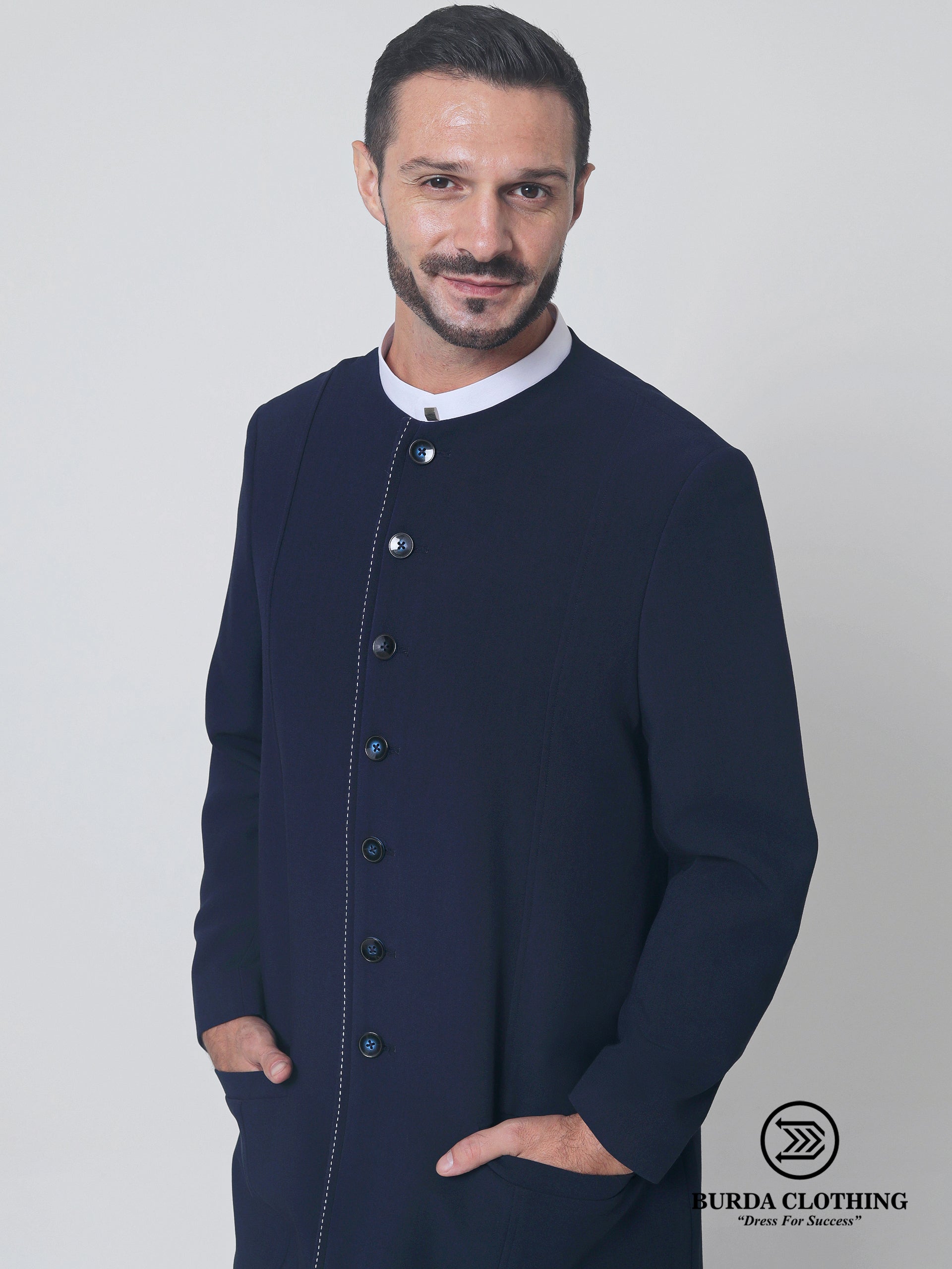 Navy Blue Overcoat by Burdaclothing