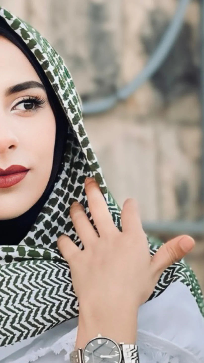 Olive Nablus Kufiya by Burdaclothing