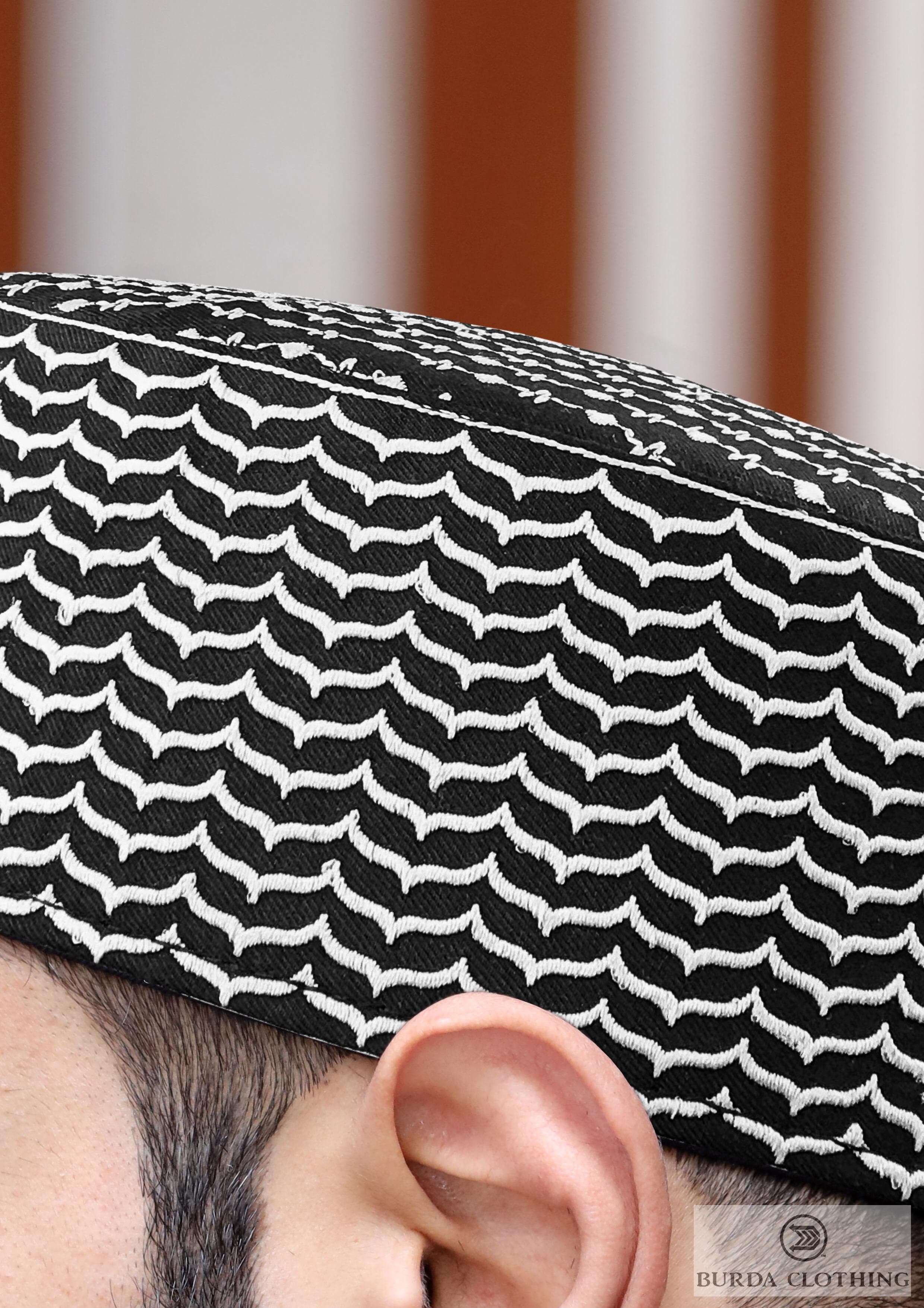burdaclothing Palestine Kufiya Kufi (BLACK)
