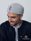Palestine Map Folded Beanie Gray by Burdaclothing