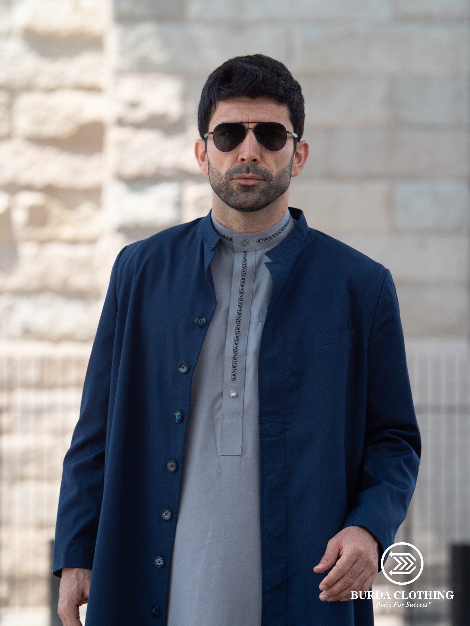 burdaclothing Premium Long Coat Oxford Blue