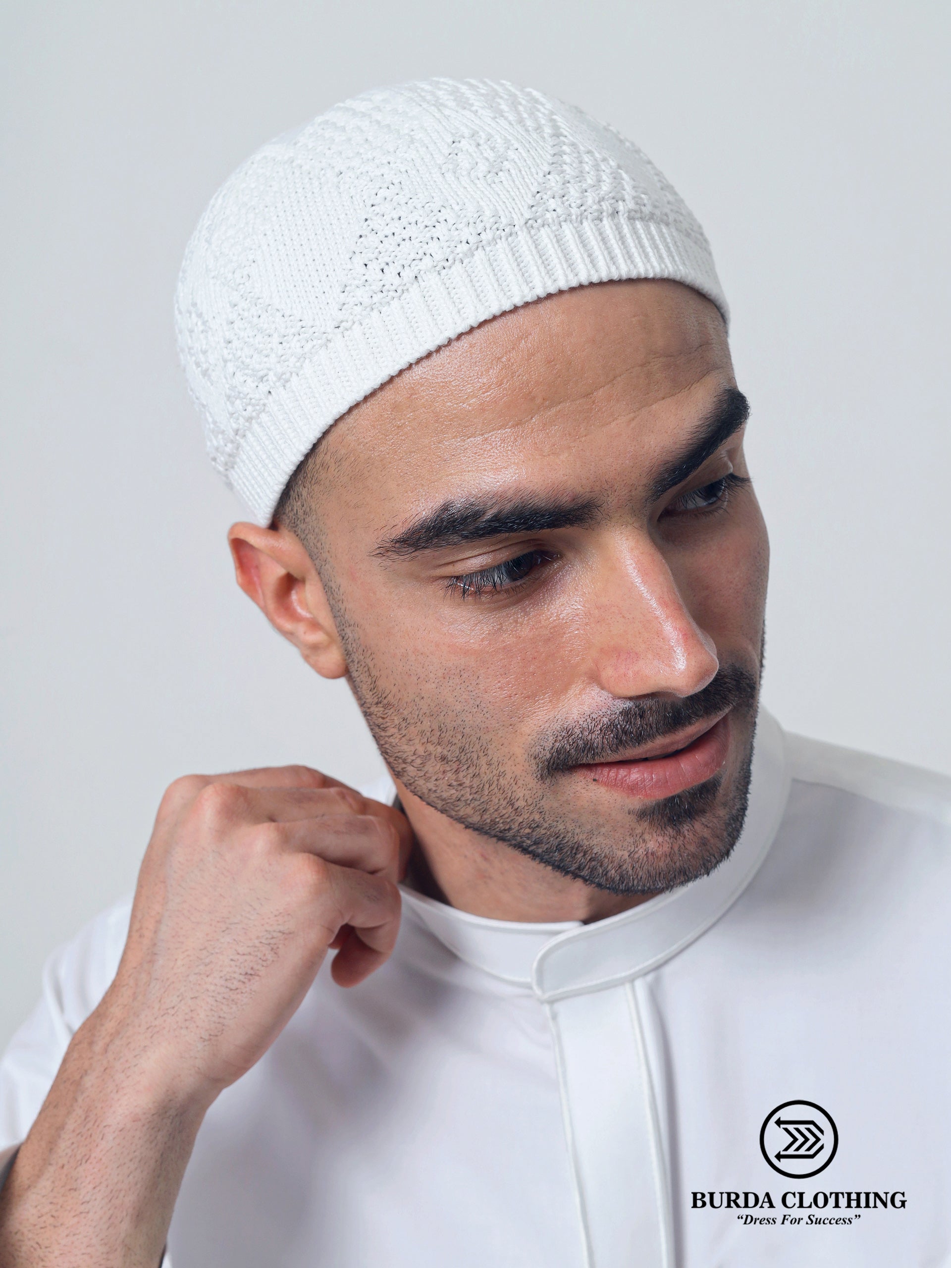 Premium Skull Kufi 02 White by Burdaclothing