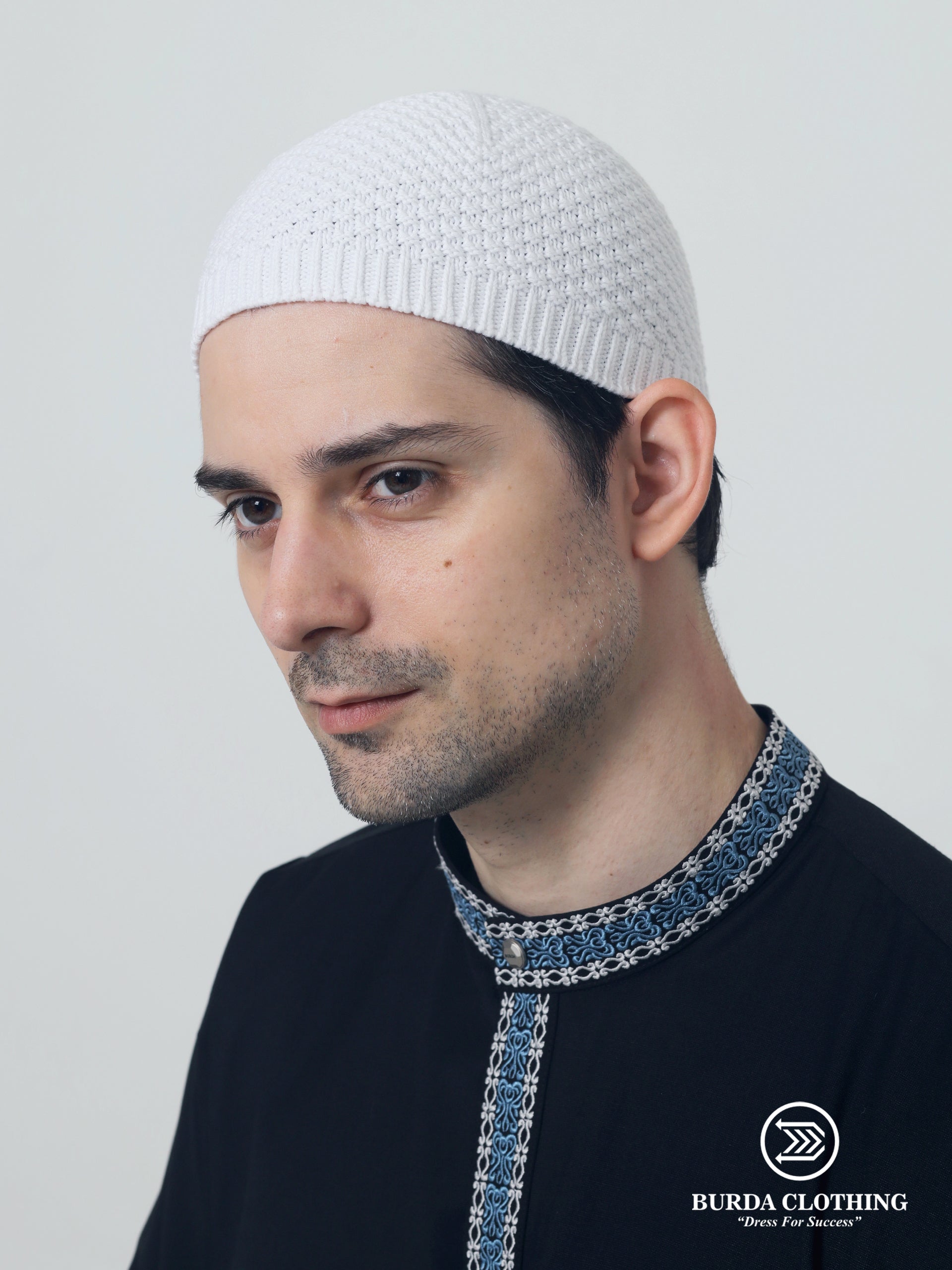 Premium Skull Kufi 04 White by Burdaclothing