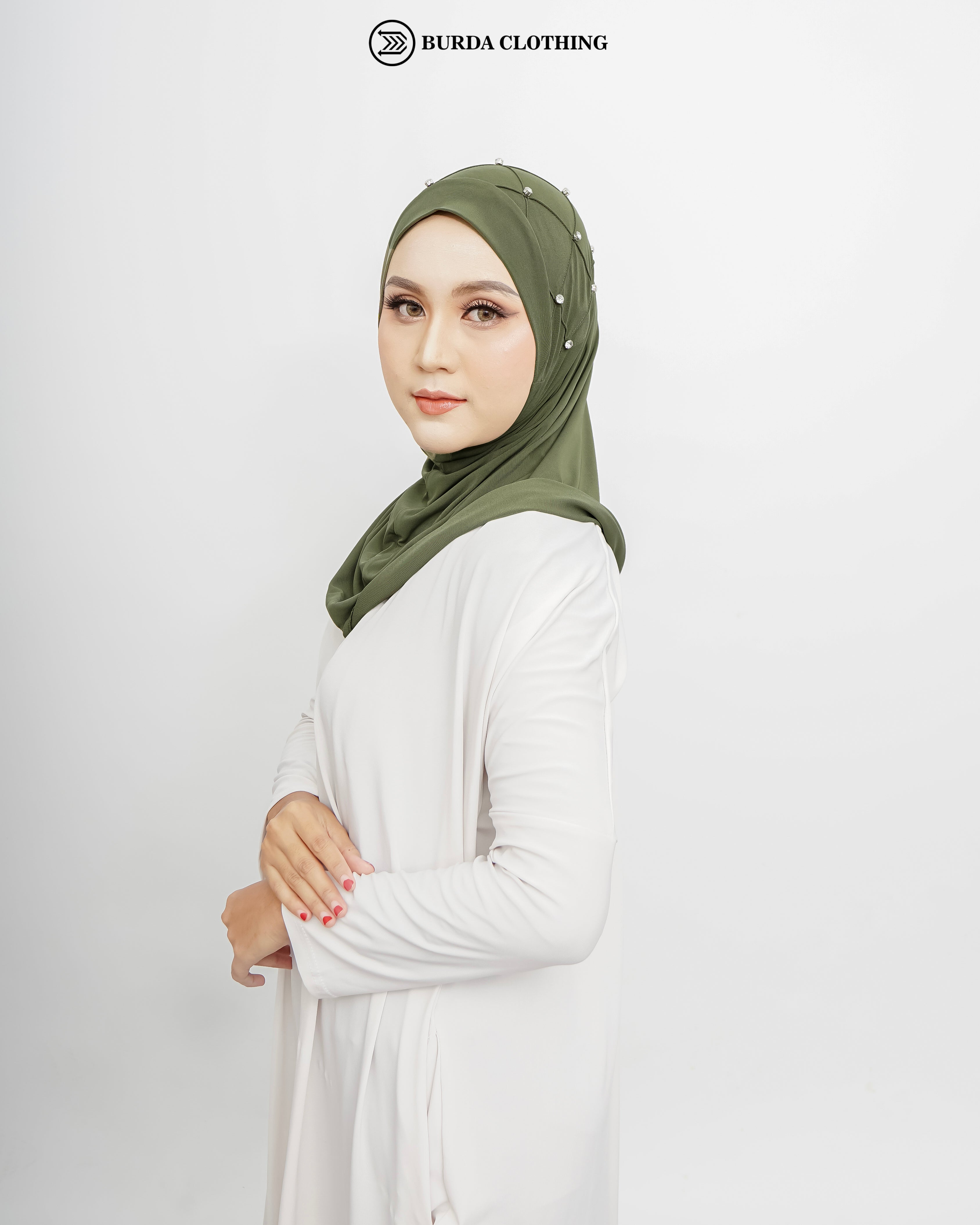 Pull on Hijab with stone (Jersey) by Burdaclothing