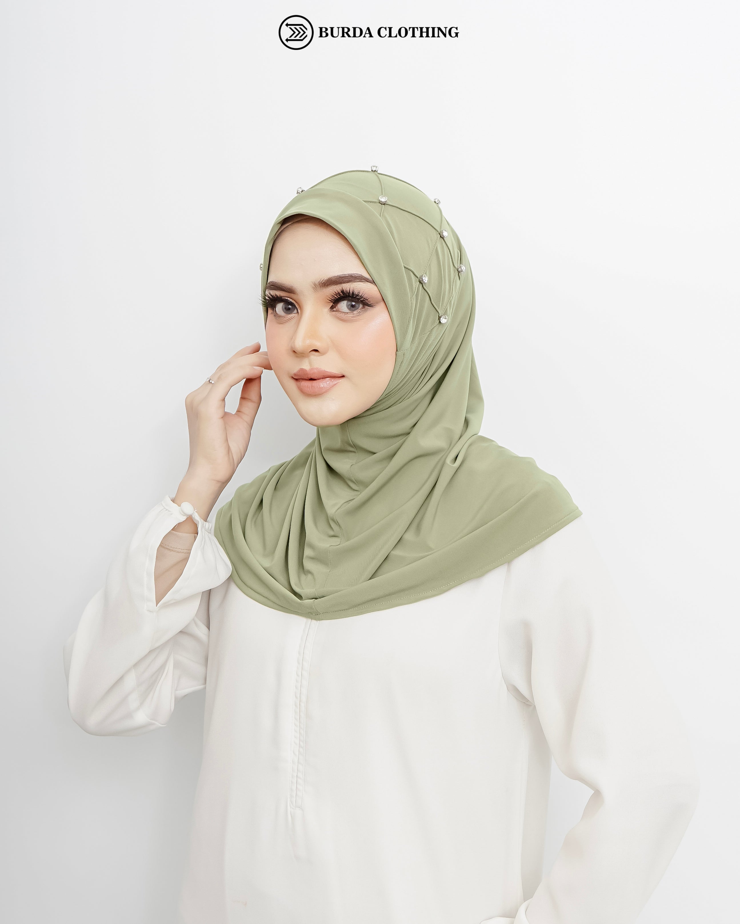 Pull on Hijab with stone (Jersey) by Burdaclothing