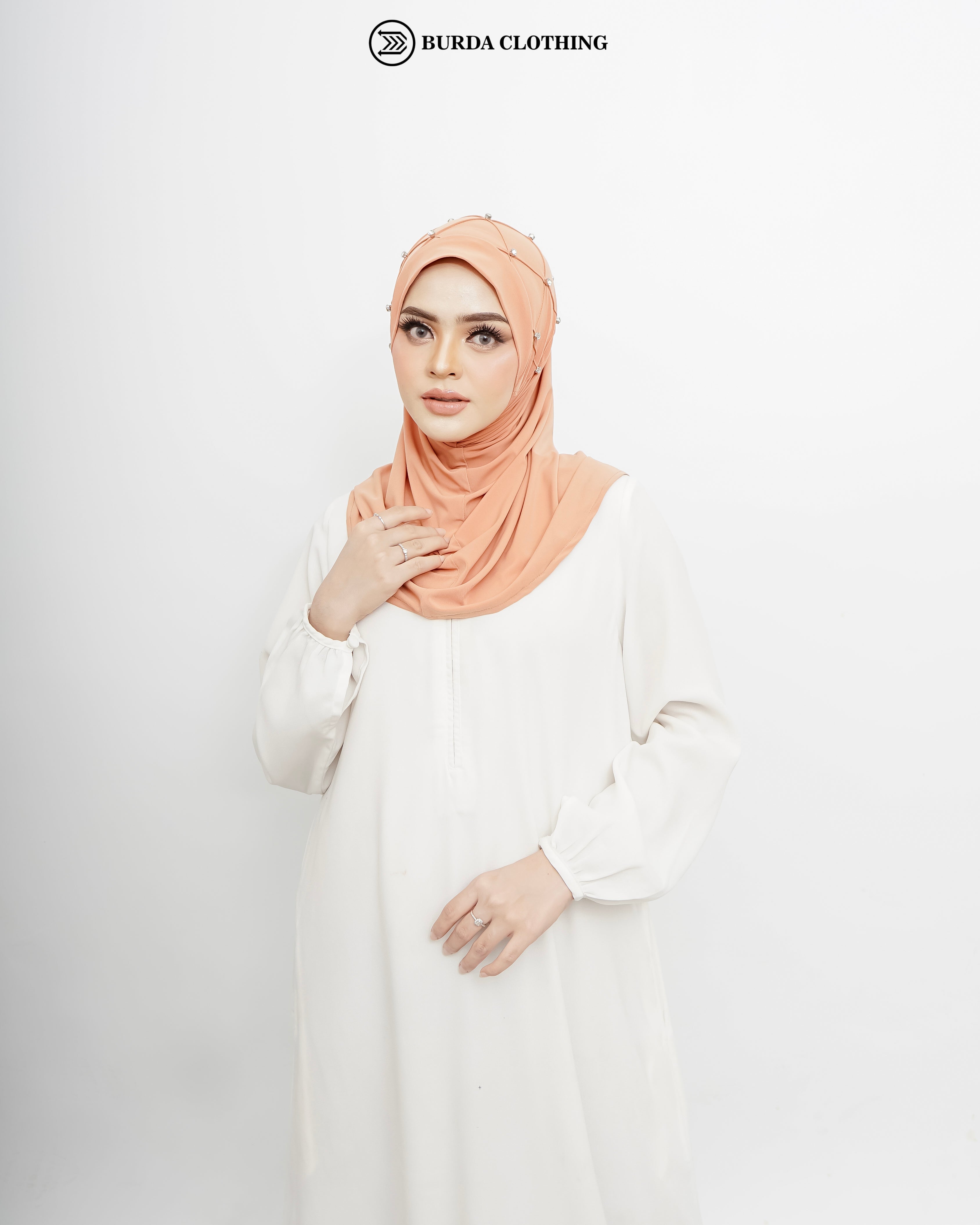 Pull on Hijab with stone (Jersey) by Burdaclothing