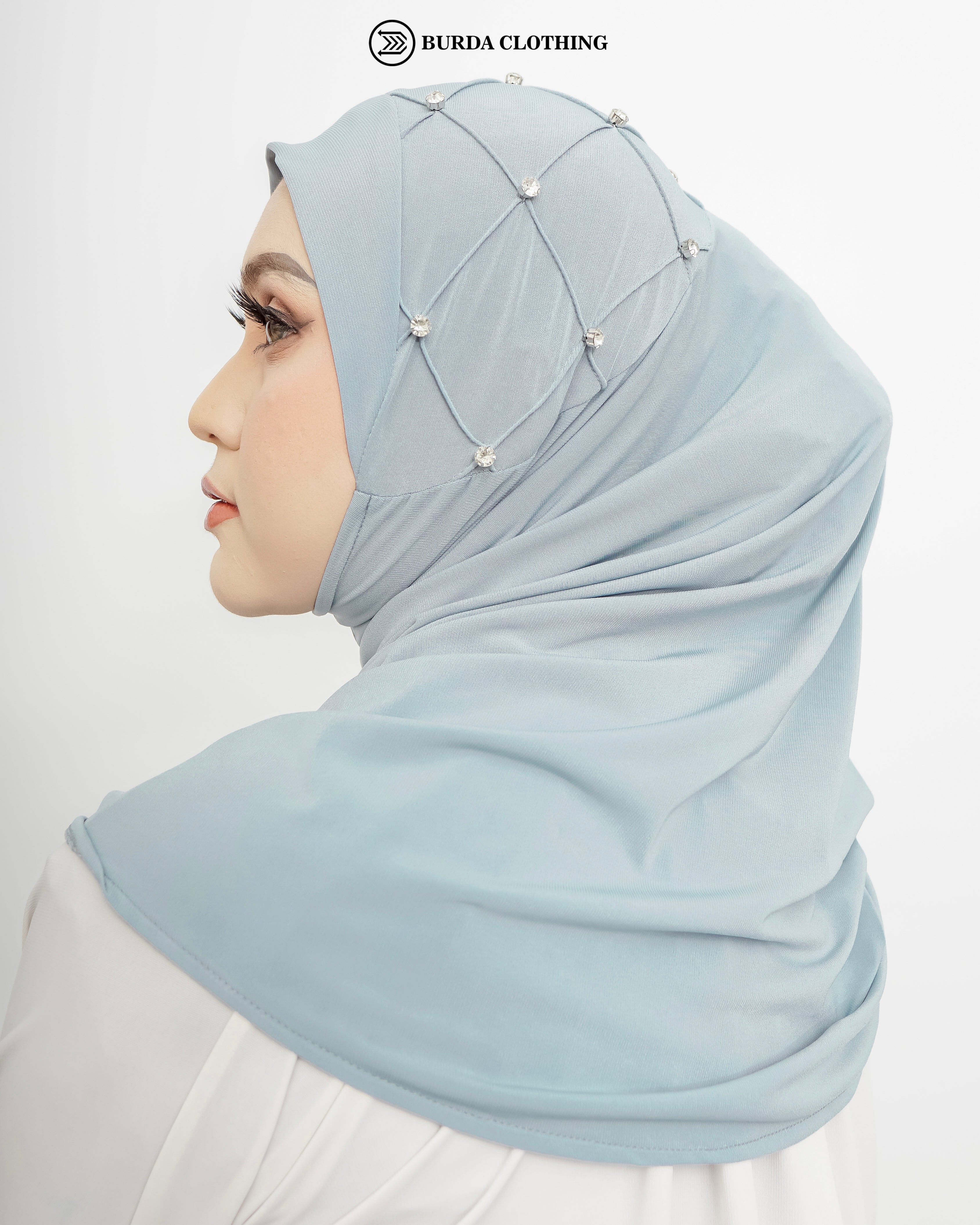 Pull on Hijab with stone (Jersey) by Burdaclothing