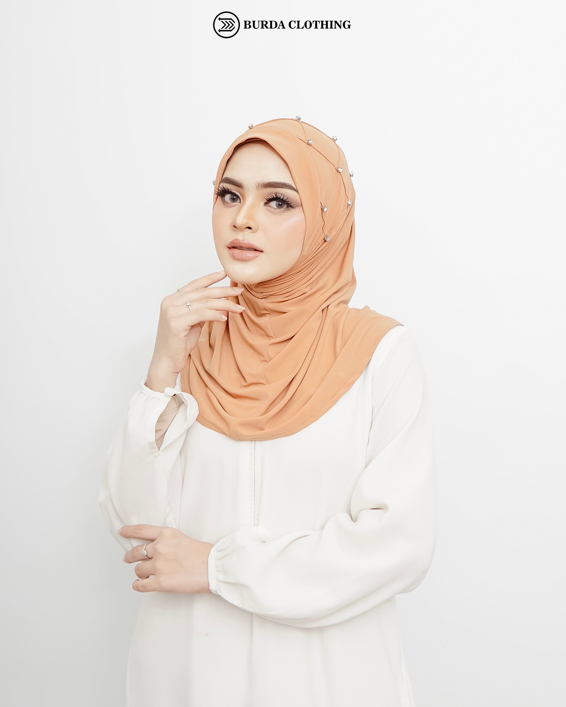 Pull on Hijab with stone (Jersey) by Burdaclothing