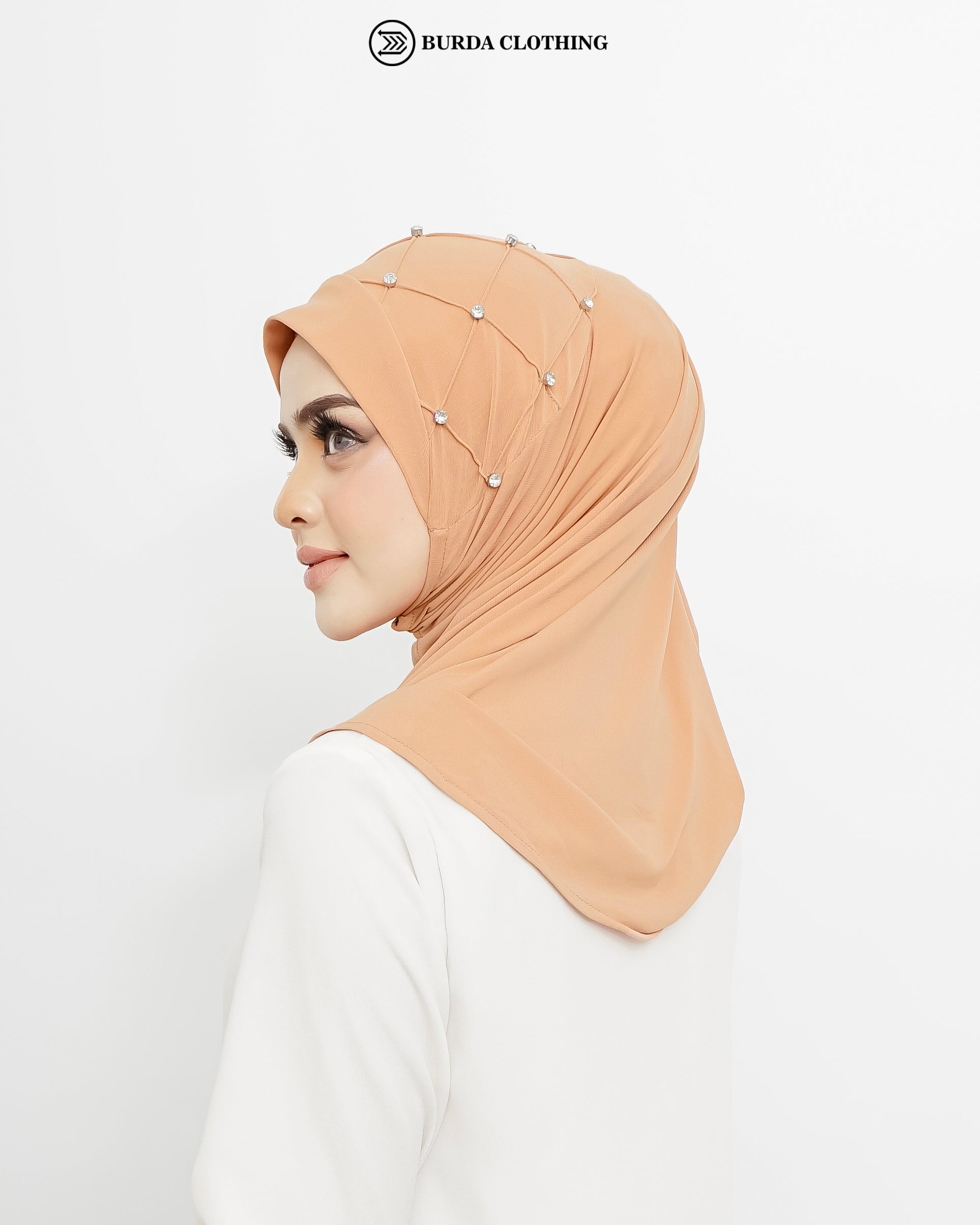 Pull on Hijab with stone (Jersey) by Burdaclothing