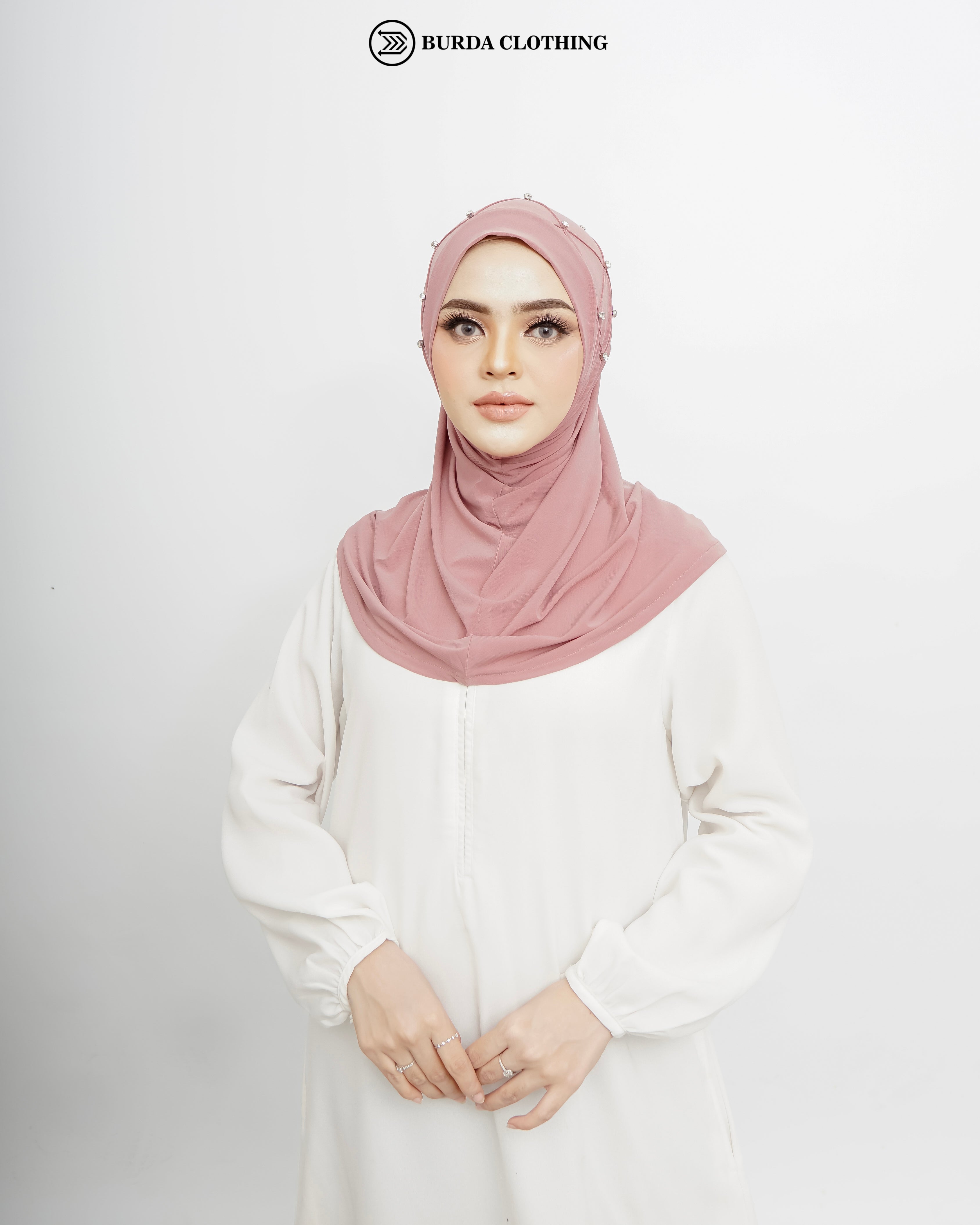 Pull on Hijab with stone (Jersey) by Burdaclothing