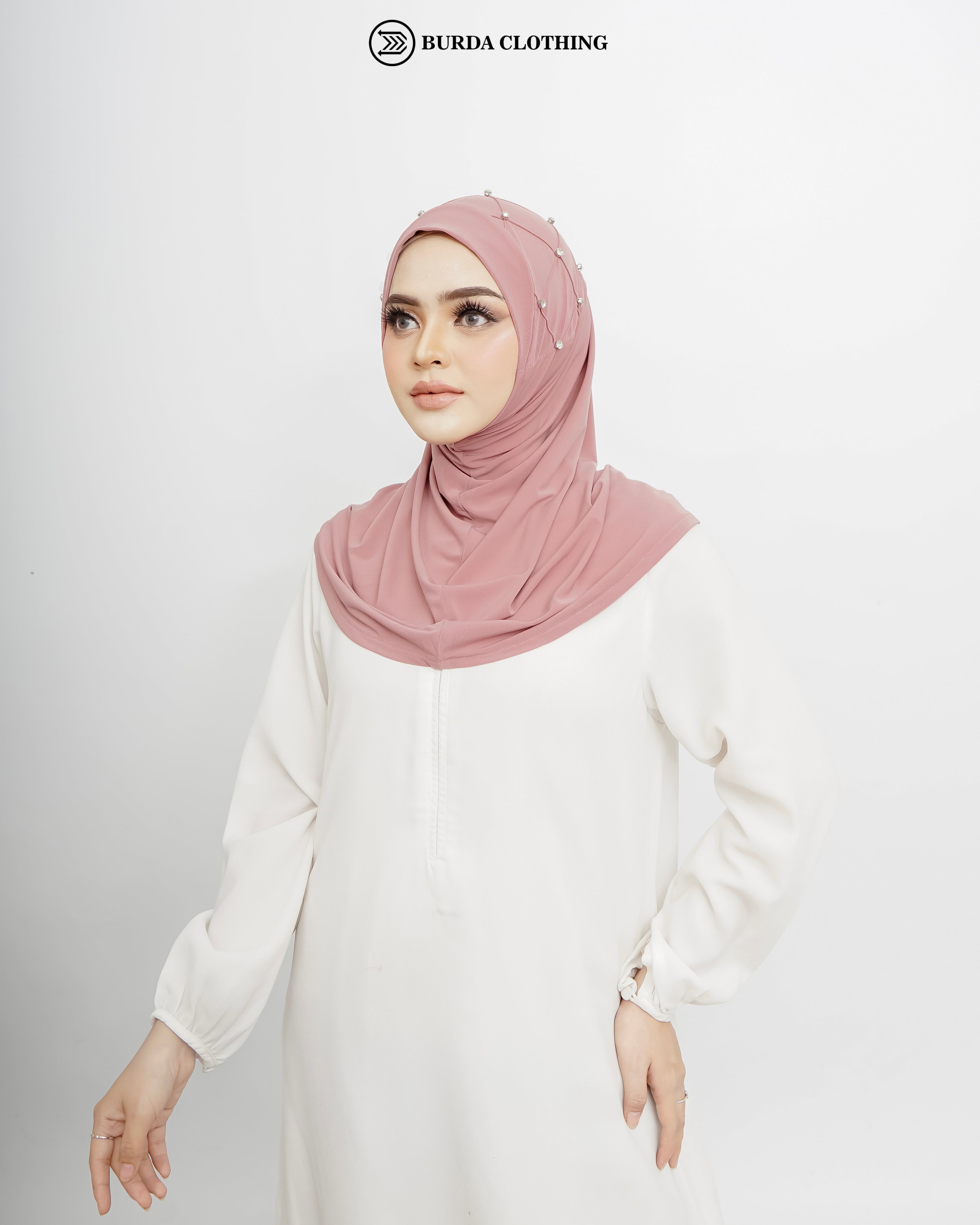Pull on Hijab with stone (Jersey) by Burdaclothing