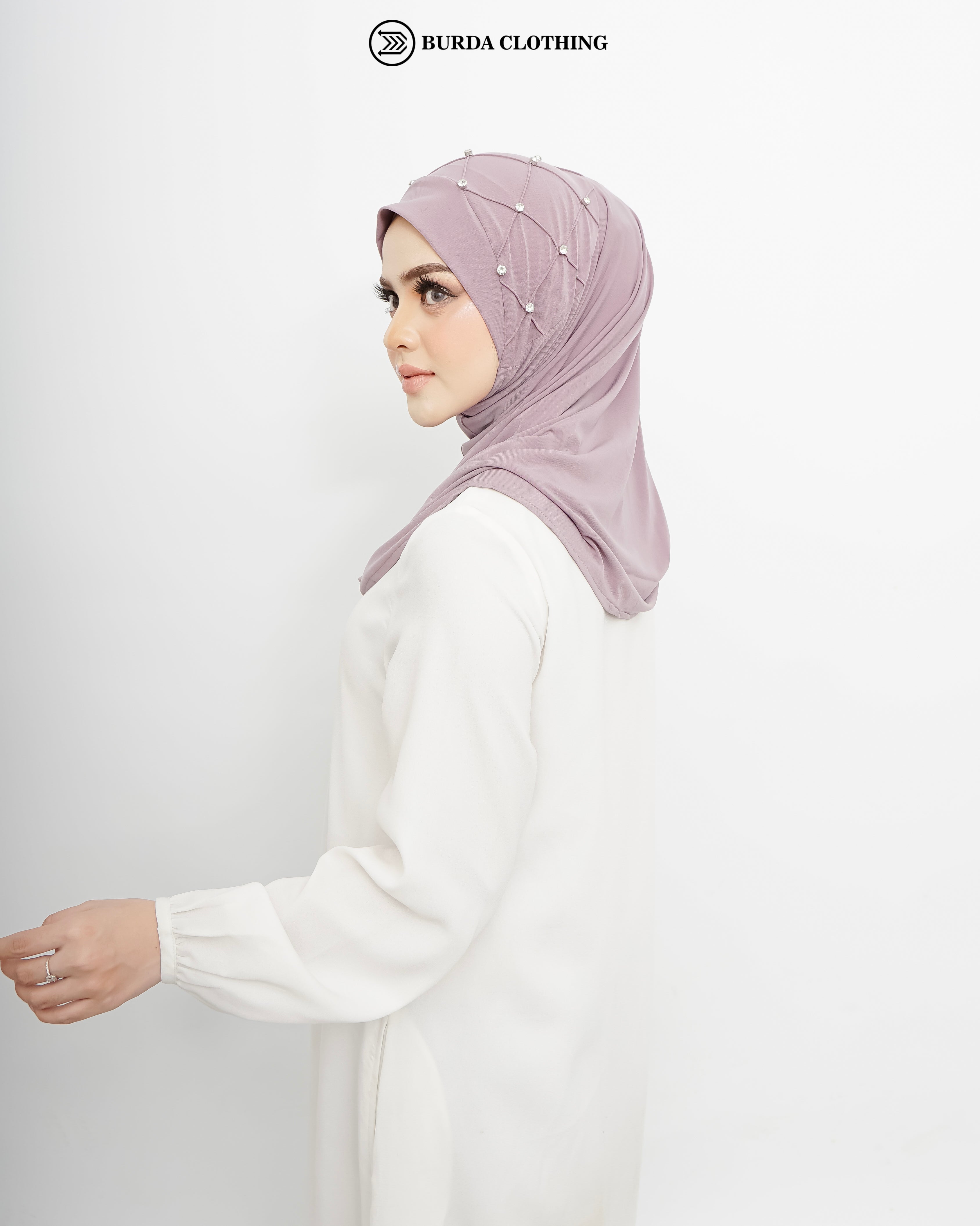Pull on Hijab with stone (Jersey) by Burdaclothing