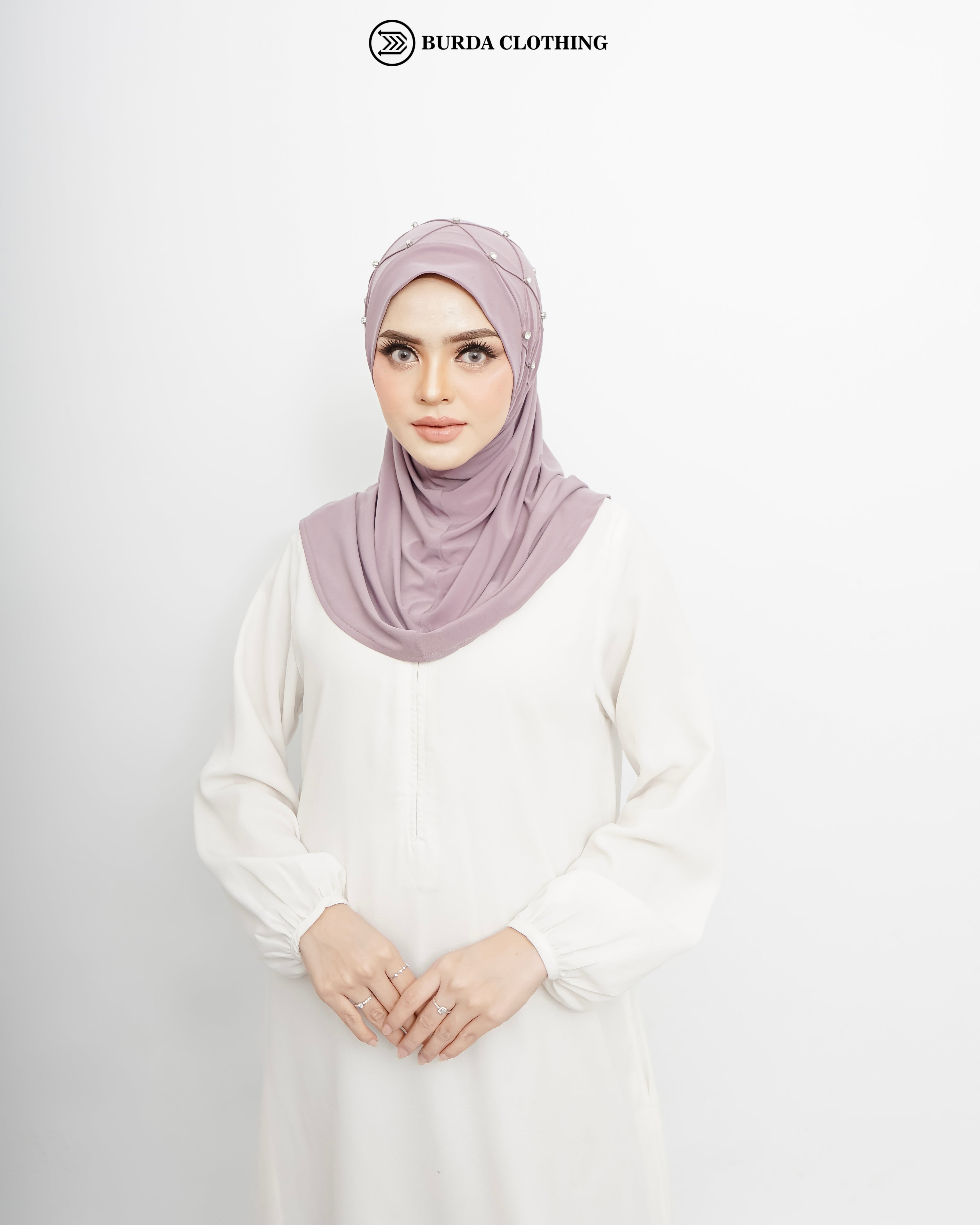 Pull on Hijab with stone (Jersey) by Burdaclothing