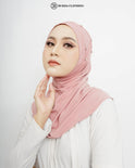 Pull on Hijab with stone (Jersey) Muted Pink by Burdaclothing