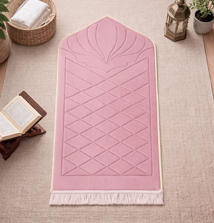 Quilted Foldable Foam Velvet Prayer Rug by Burdaclothing