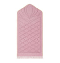 Quilted Foldable Foam Velvet Prayer Rug Pink by Burdaclothing