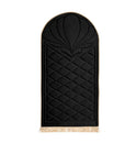 Quilted Foldable Foam Velvet Prayer Rug Safaa - Black by Burdaclothing
