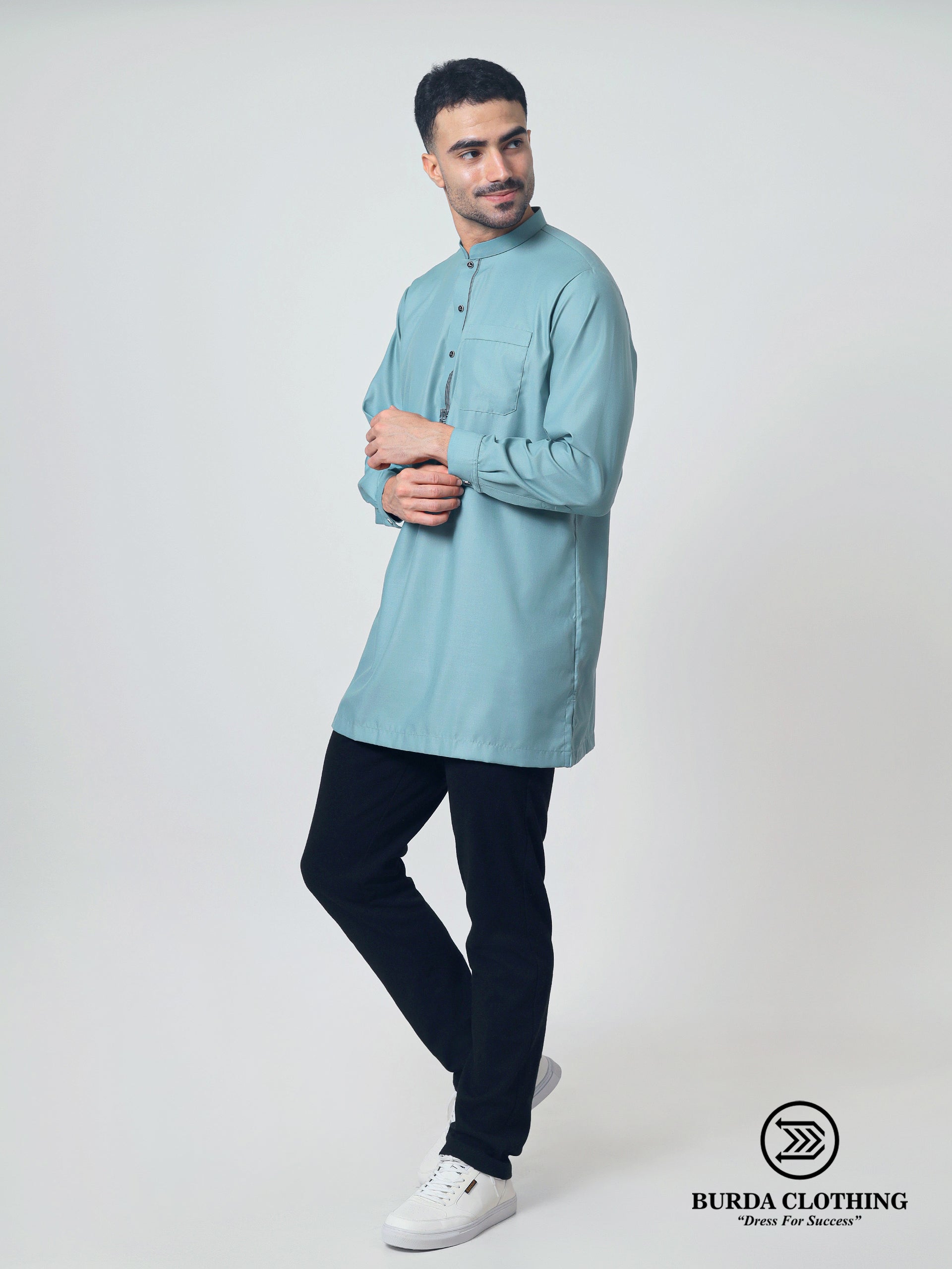 Short Kurta 004 Sea Blue by burdaclothing