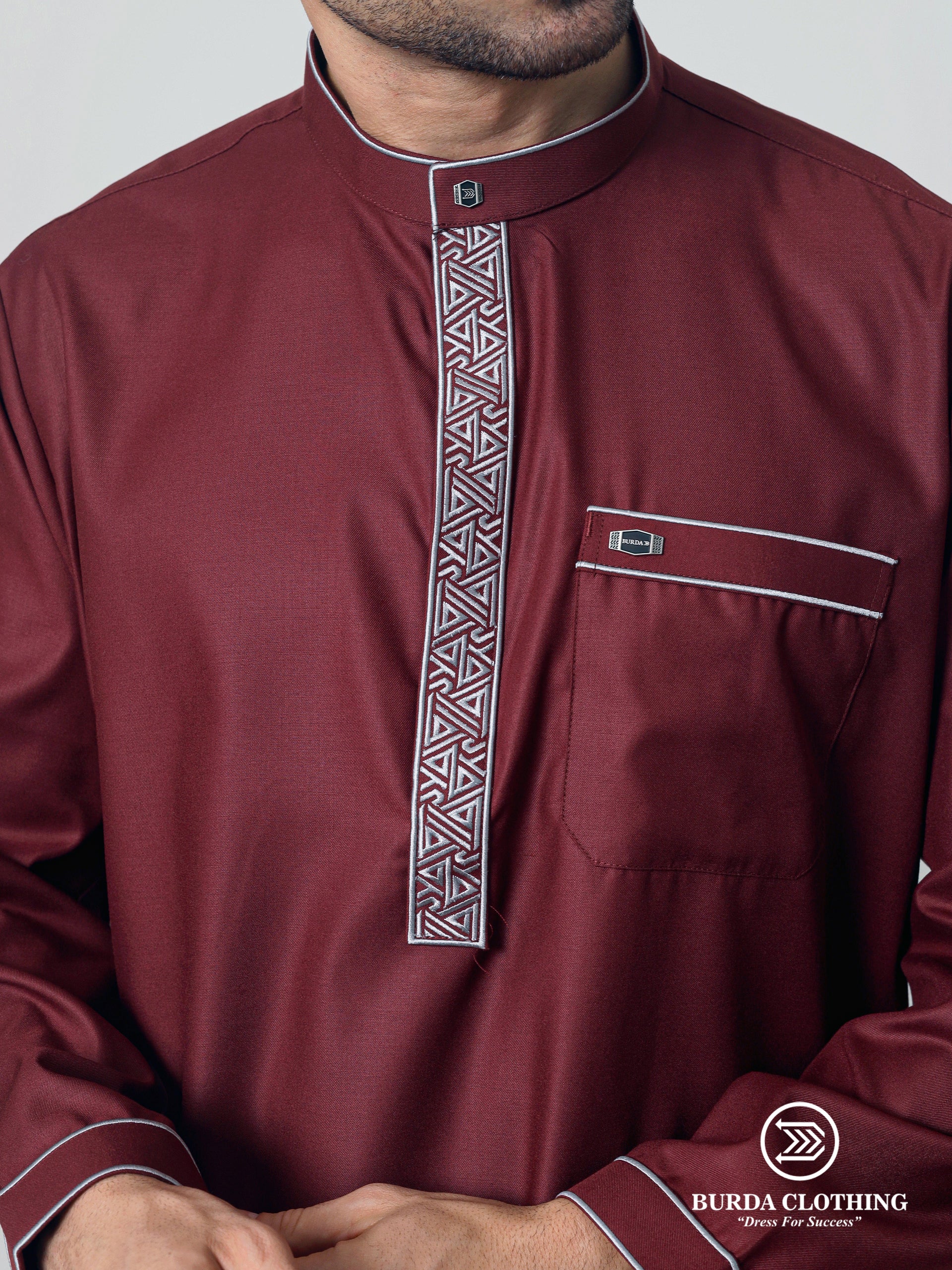 Short Kurta 010 Maroon by burdaclothing