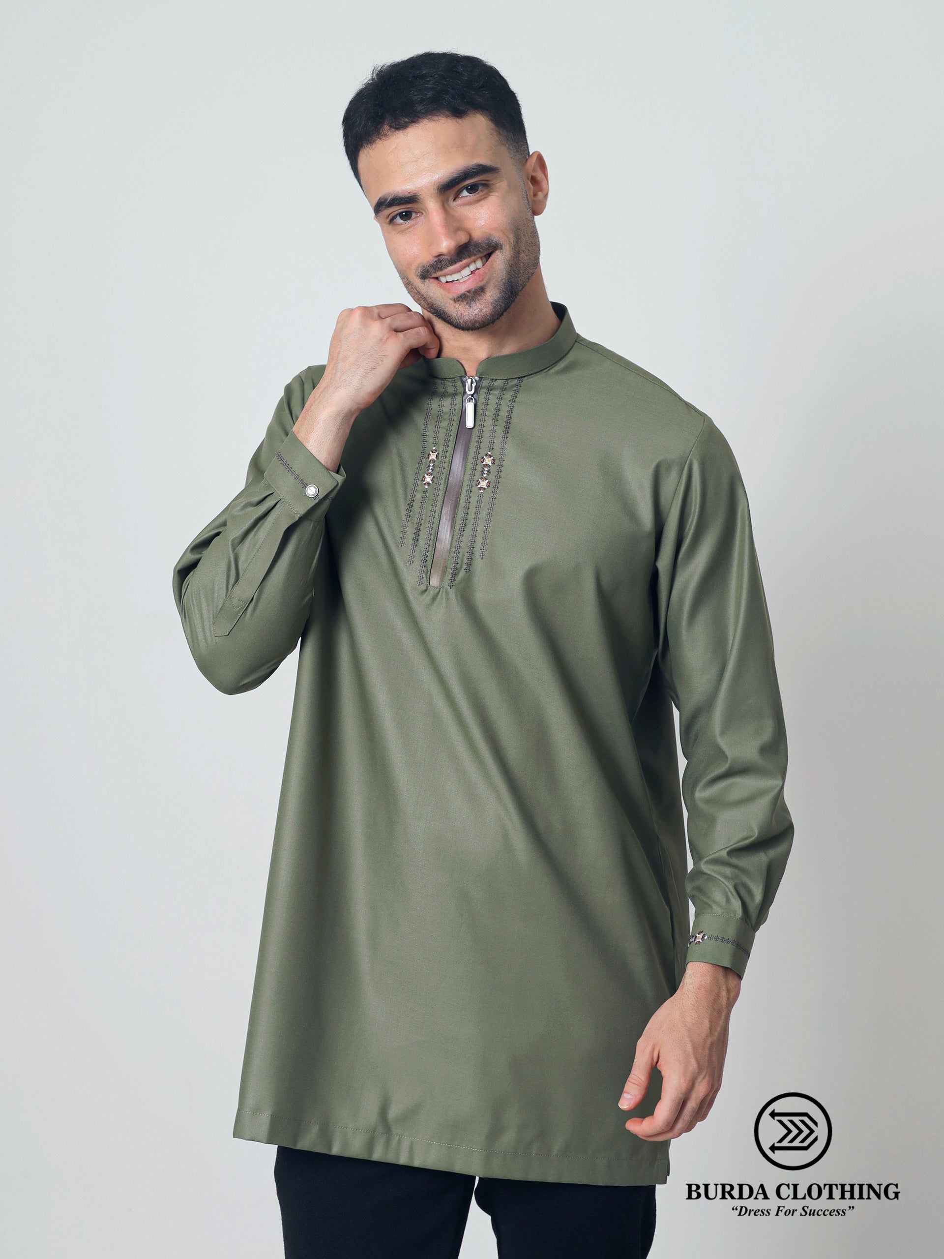 Short Kurta 012 Olive by burdaclothing