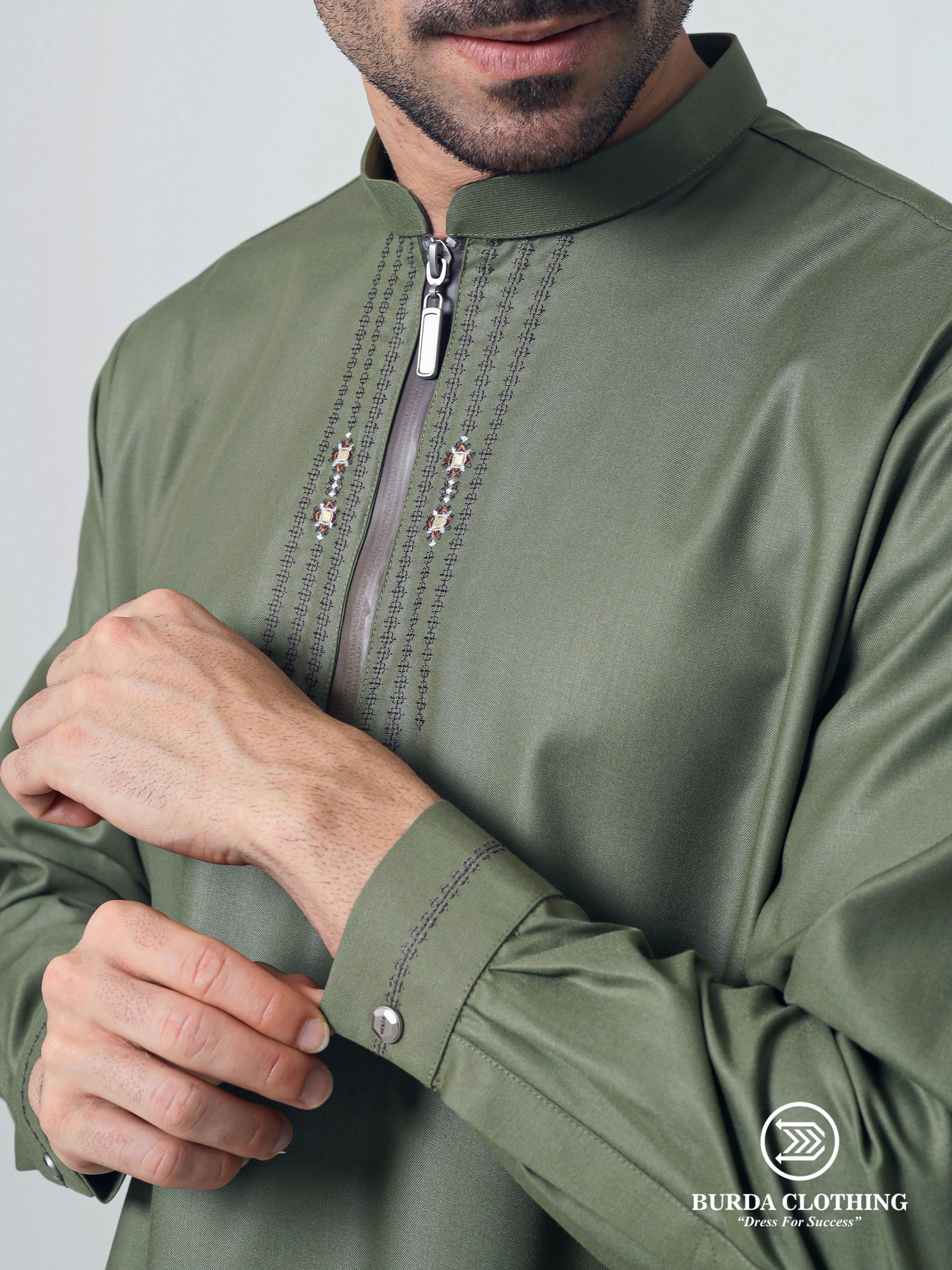 Short Kurta 012 Olive by burdaclothing