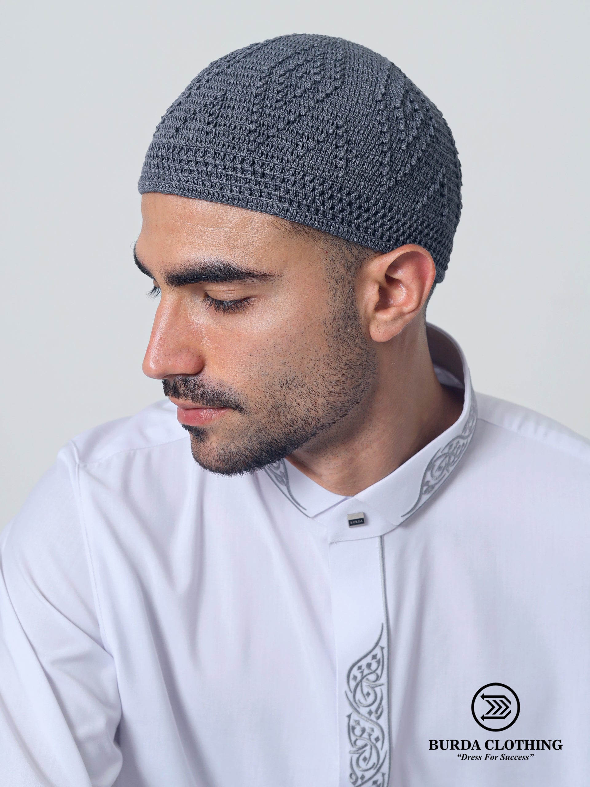 Skull Knit Cotton Kufi by Burdaclothing