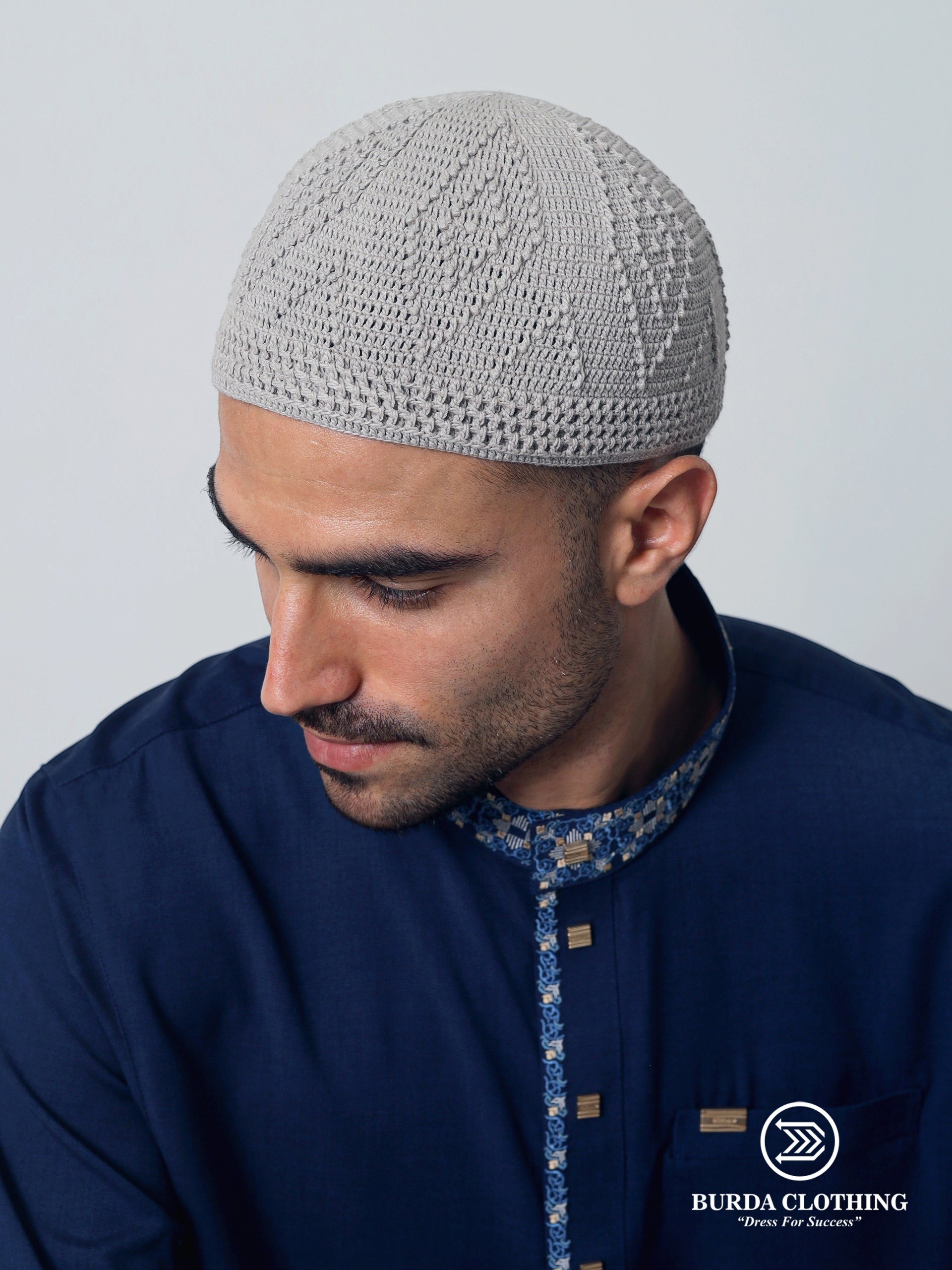 Skull Knit Cotton Kufi by Burdaclothing