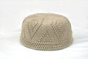 Skull Knit Cotton Kufi Beige by Burdaclothing