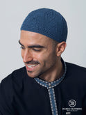 Skull Knit Cotton Kufi Turquoise by Burdaclothing