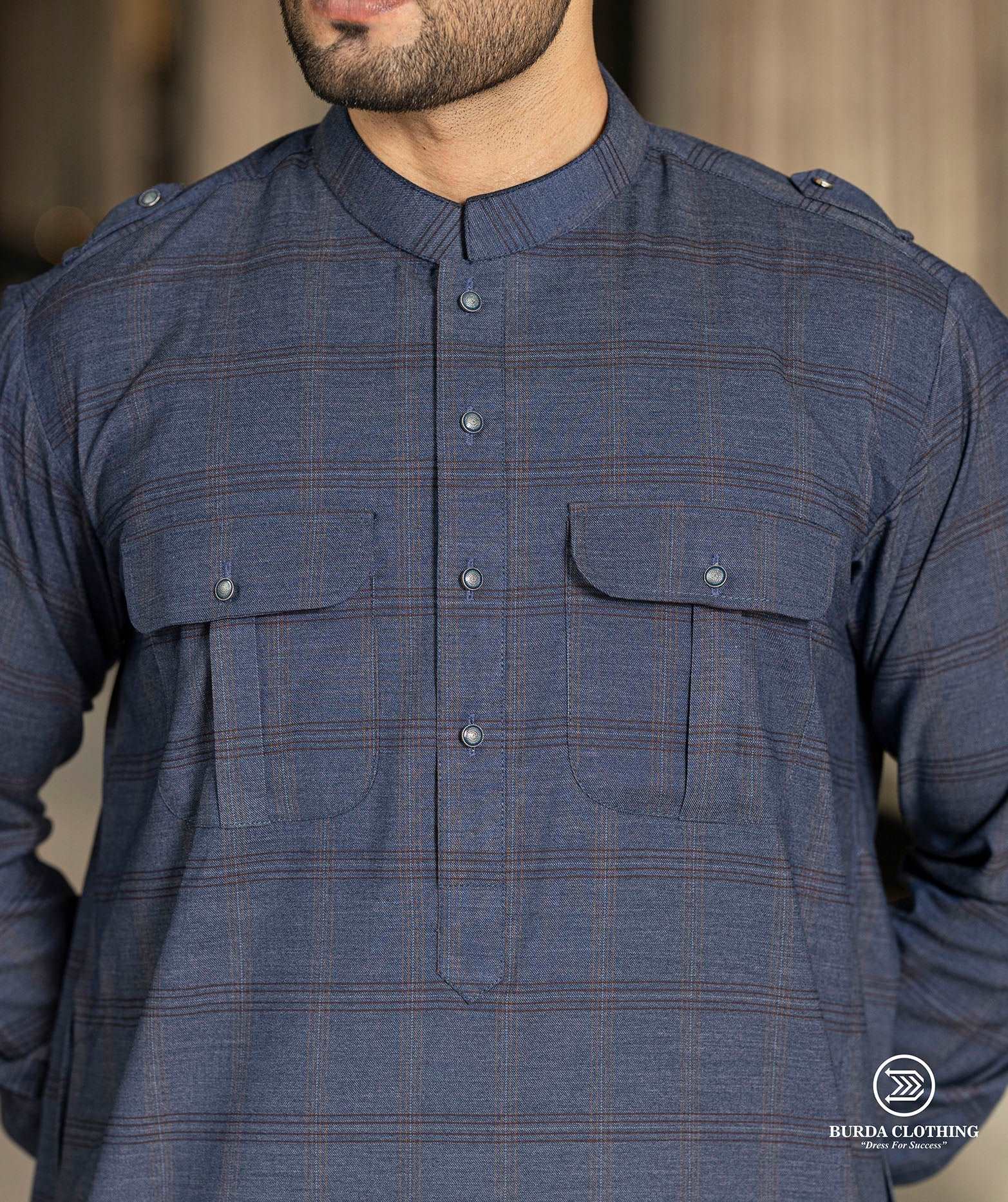 Burdaclothing Small Aamir Blue Premium Kurta