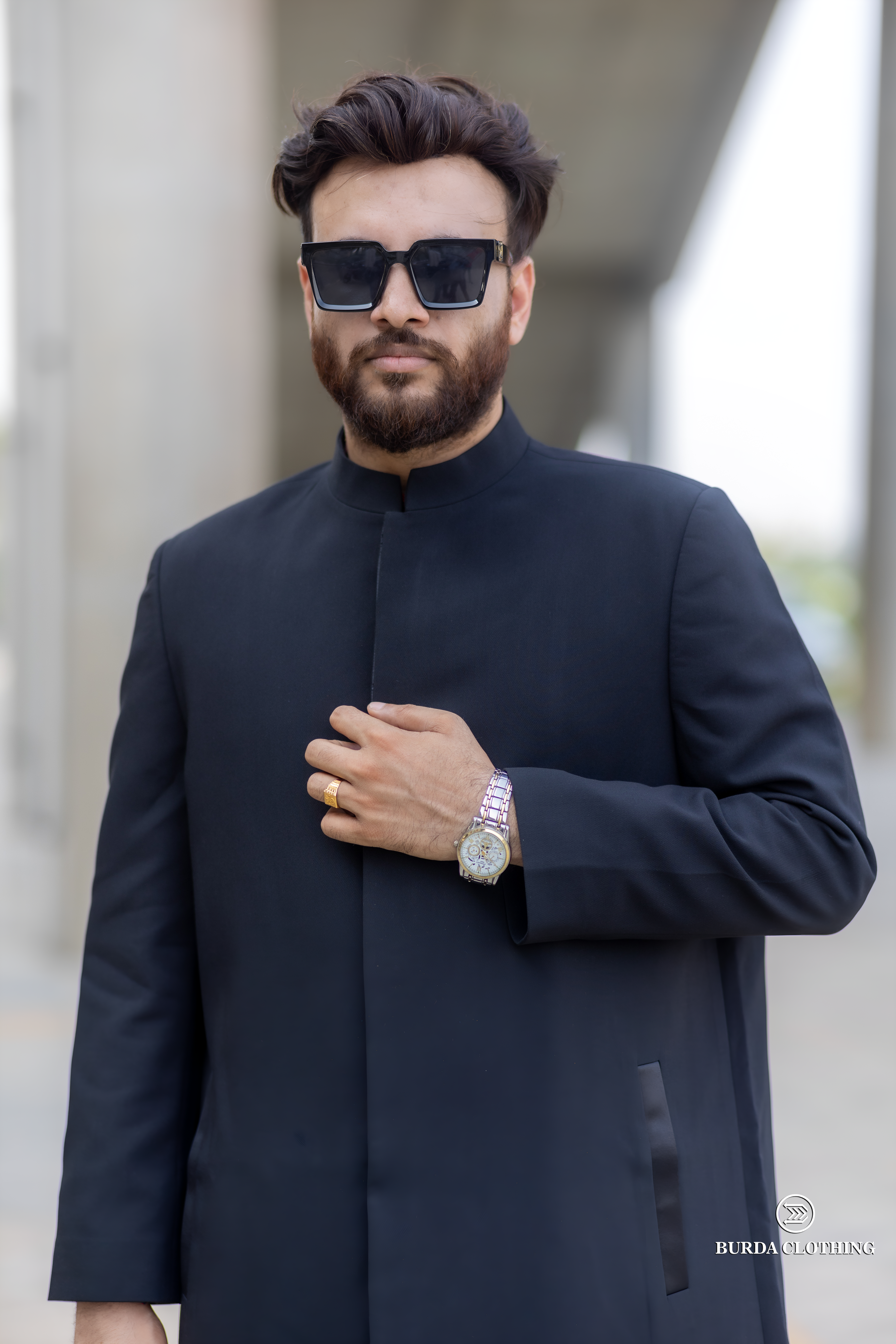 Stealth Black Long Coat by burdaclothing