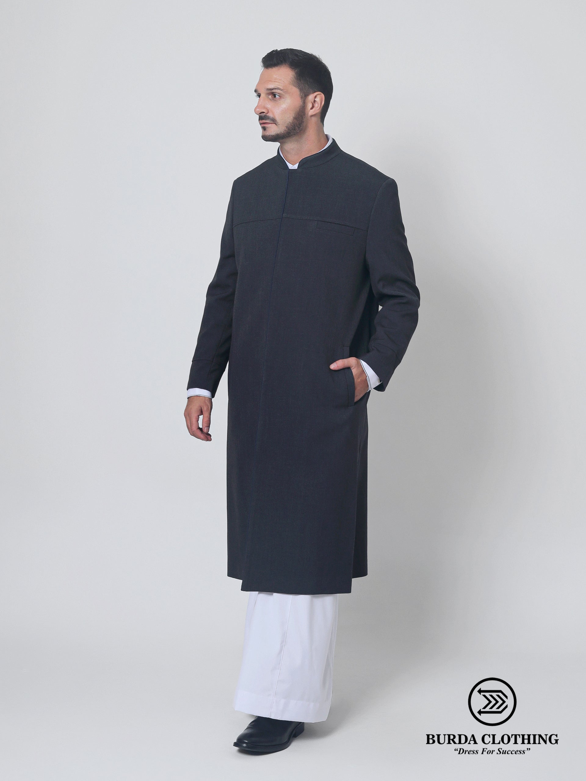 Stealth Gray Overcoat by Burdaclothing
