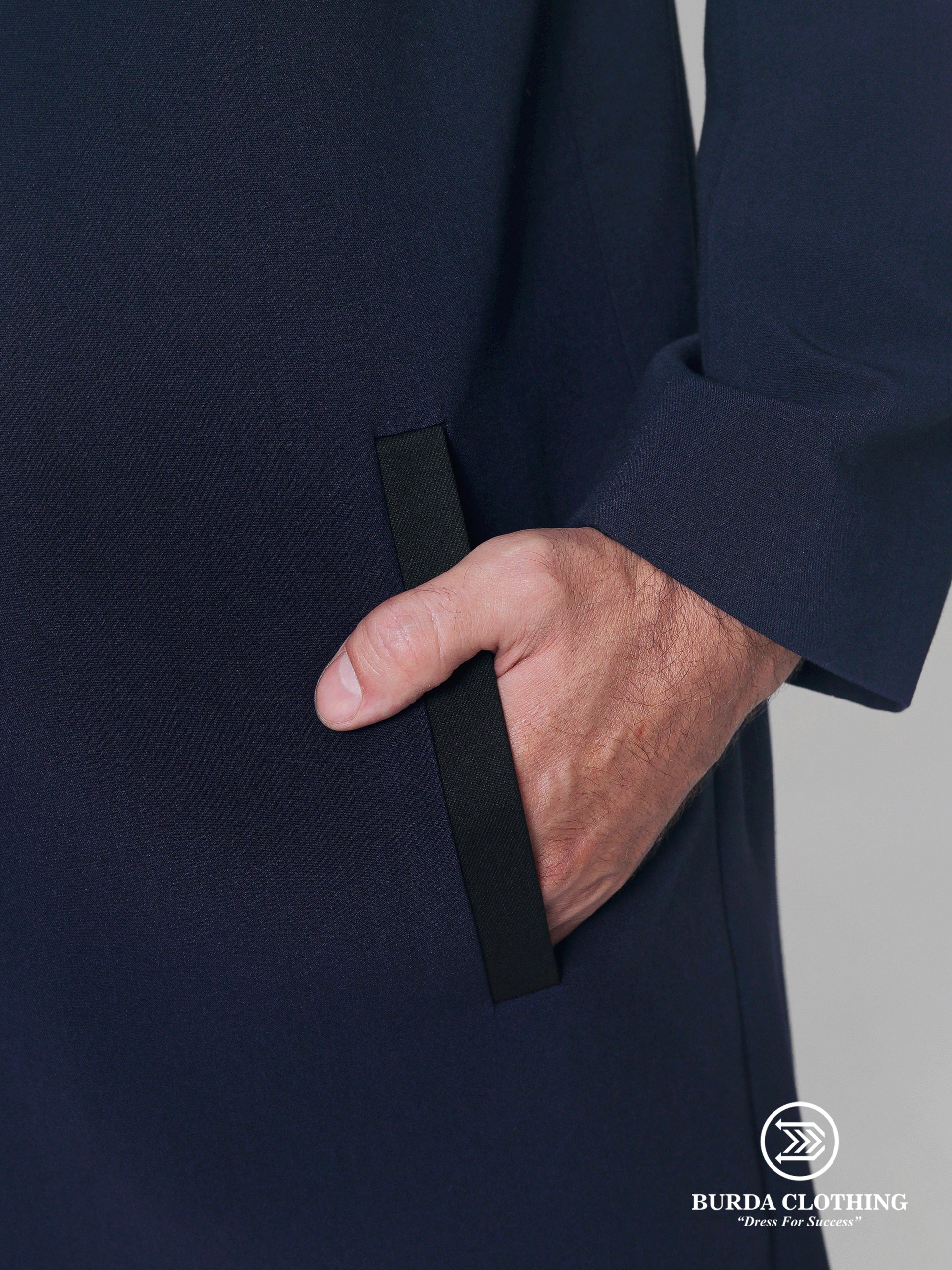Stealth Navy Blue Overcoat by Burdaclothing