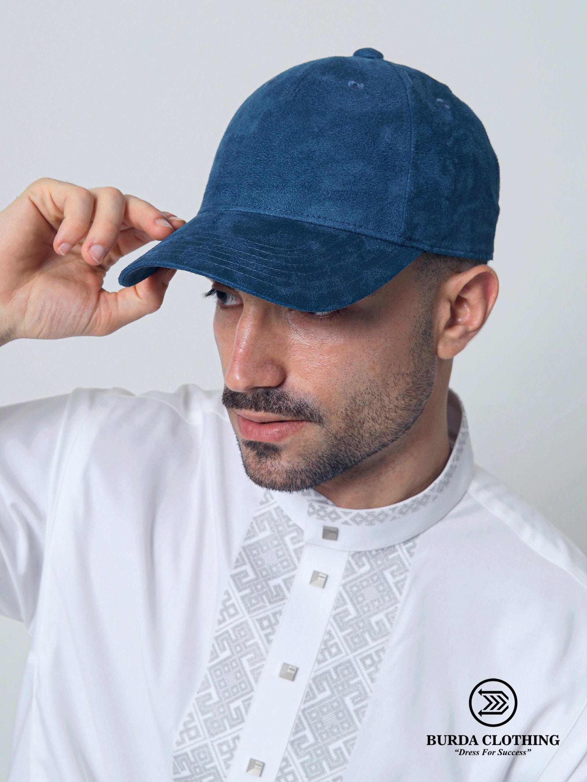 Suede Hat Navy Blue by Burdaclothing