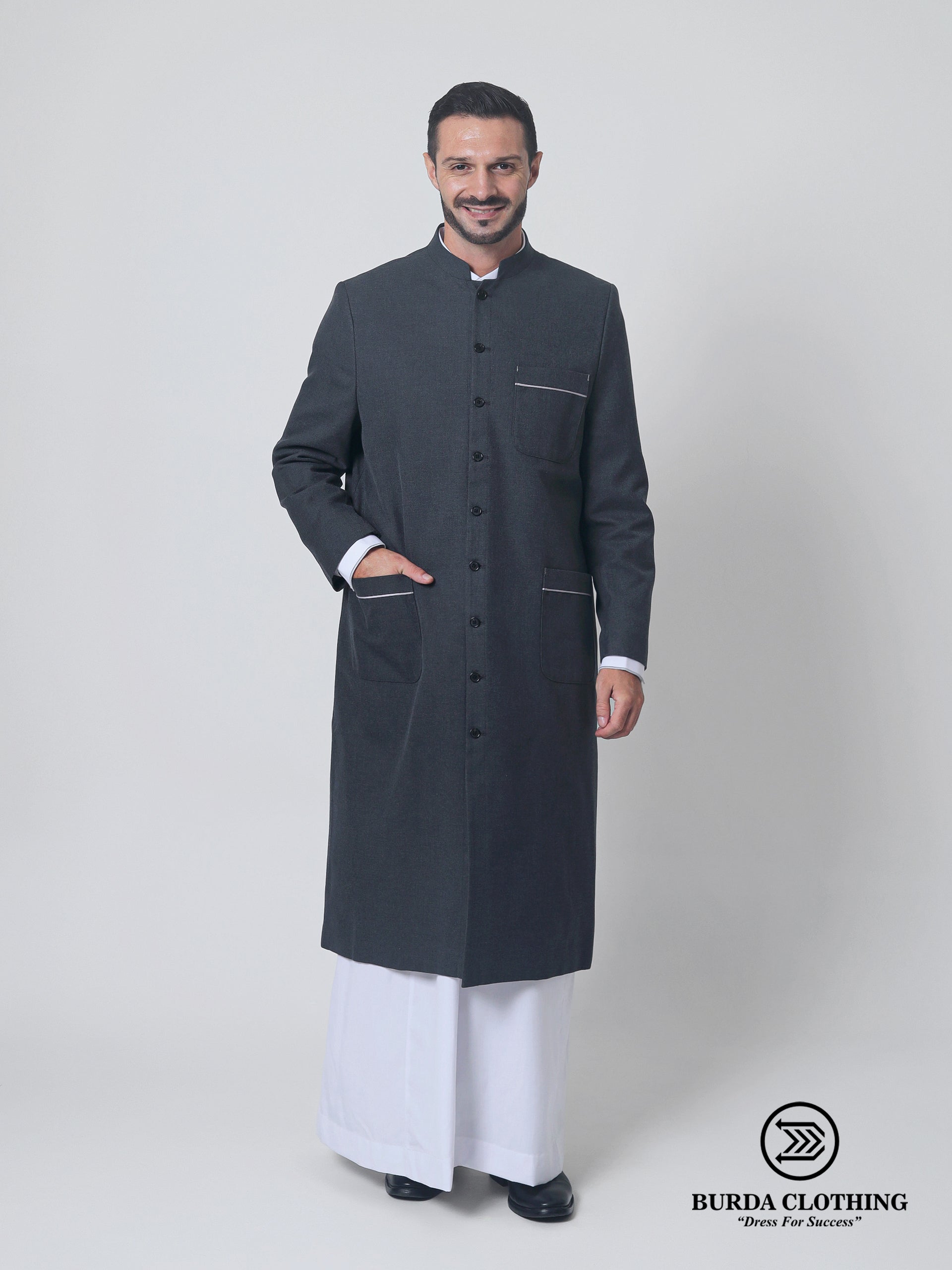Twill Gray Overcoat by Burdaclothing