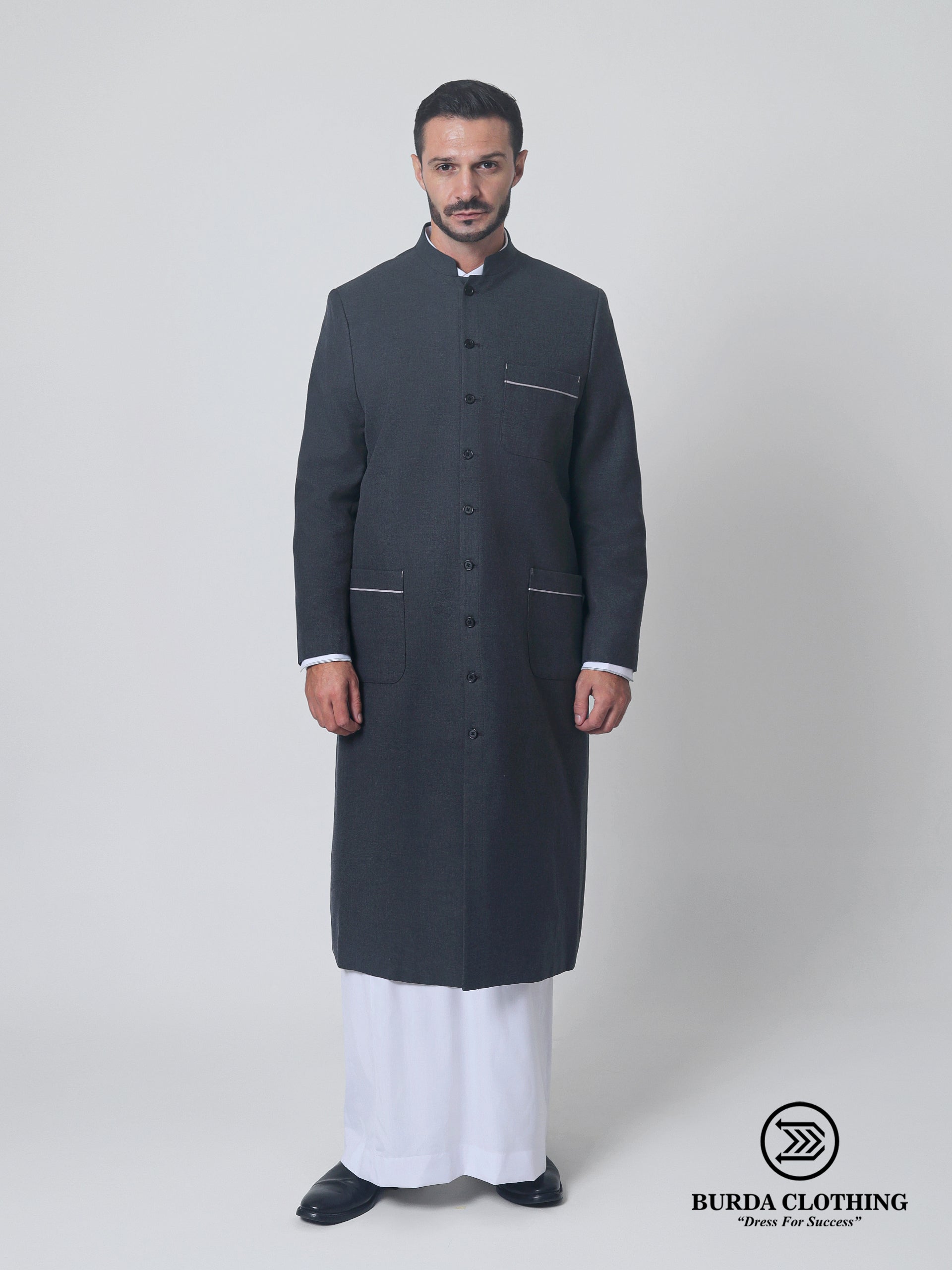 Twill Gray Overcoat by Burdaclothing