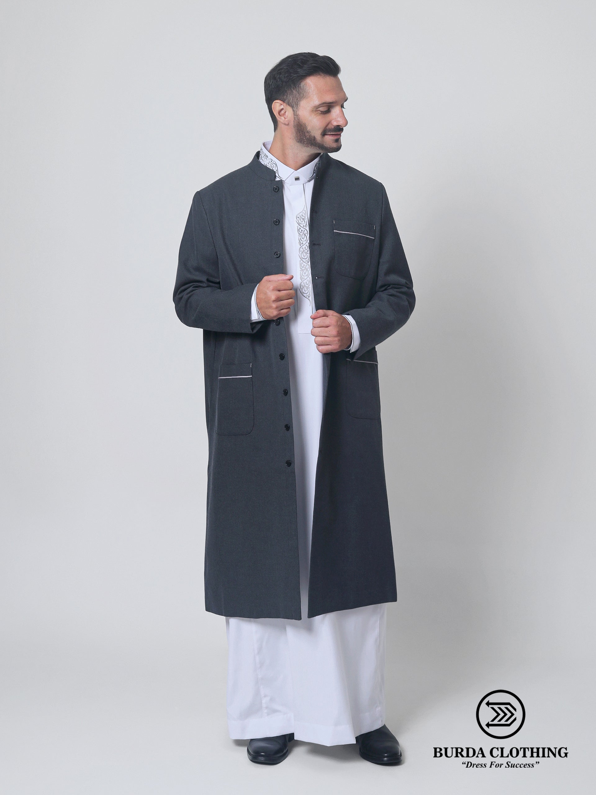 Twill Gray Overcoat by Burdaclothing