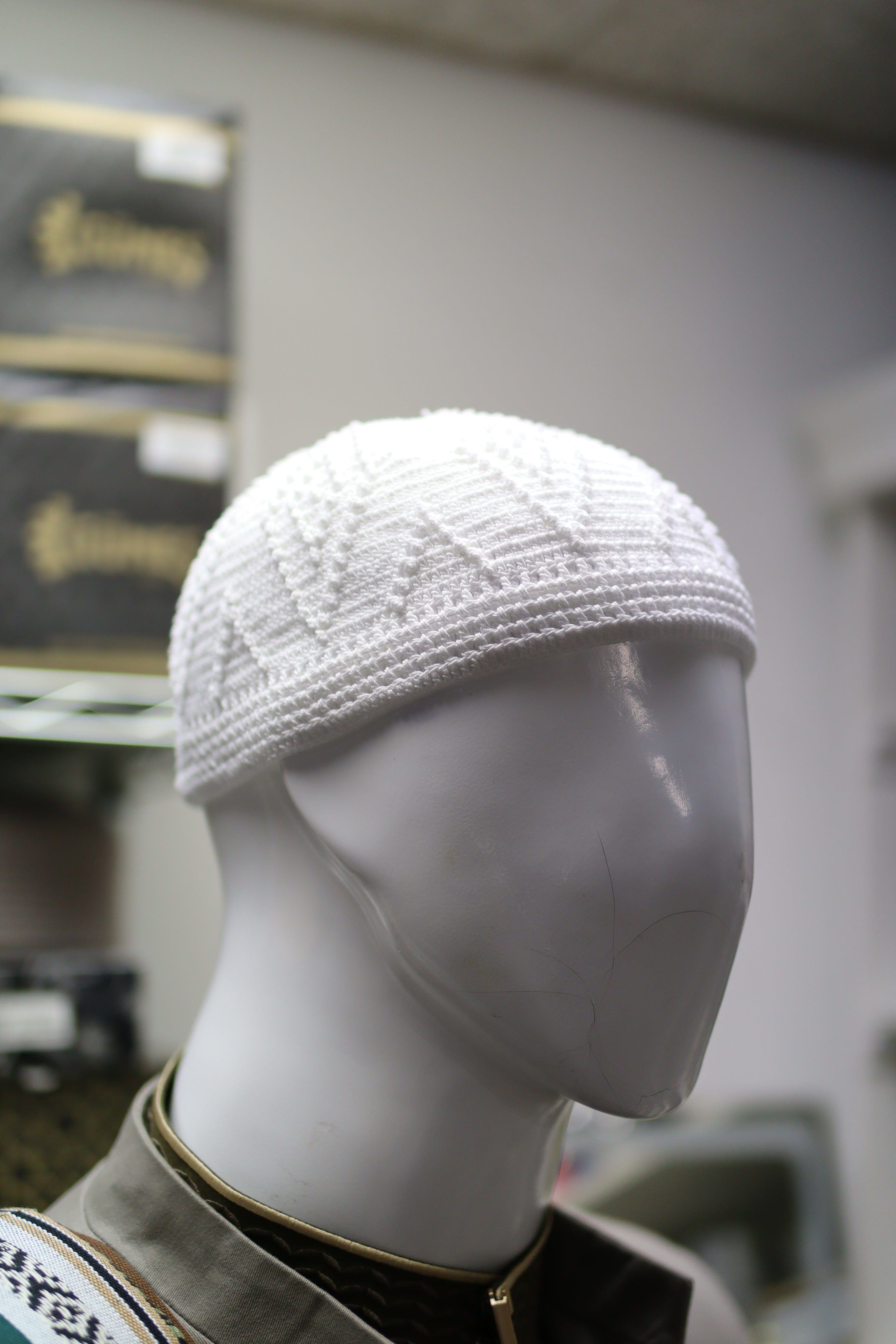 Burdaclothing White Skull Knit Cotton kufi