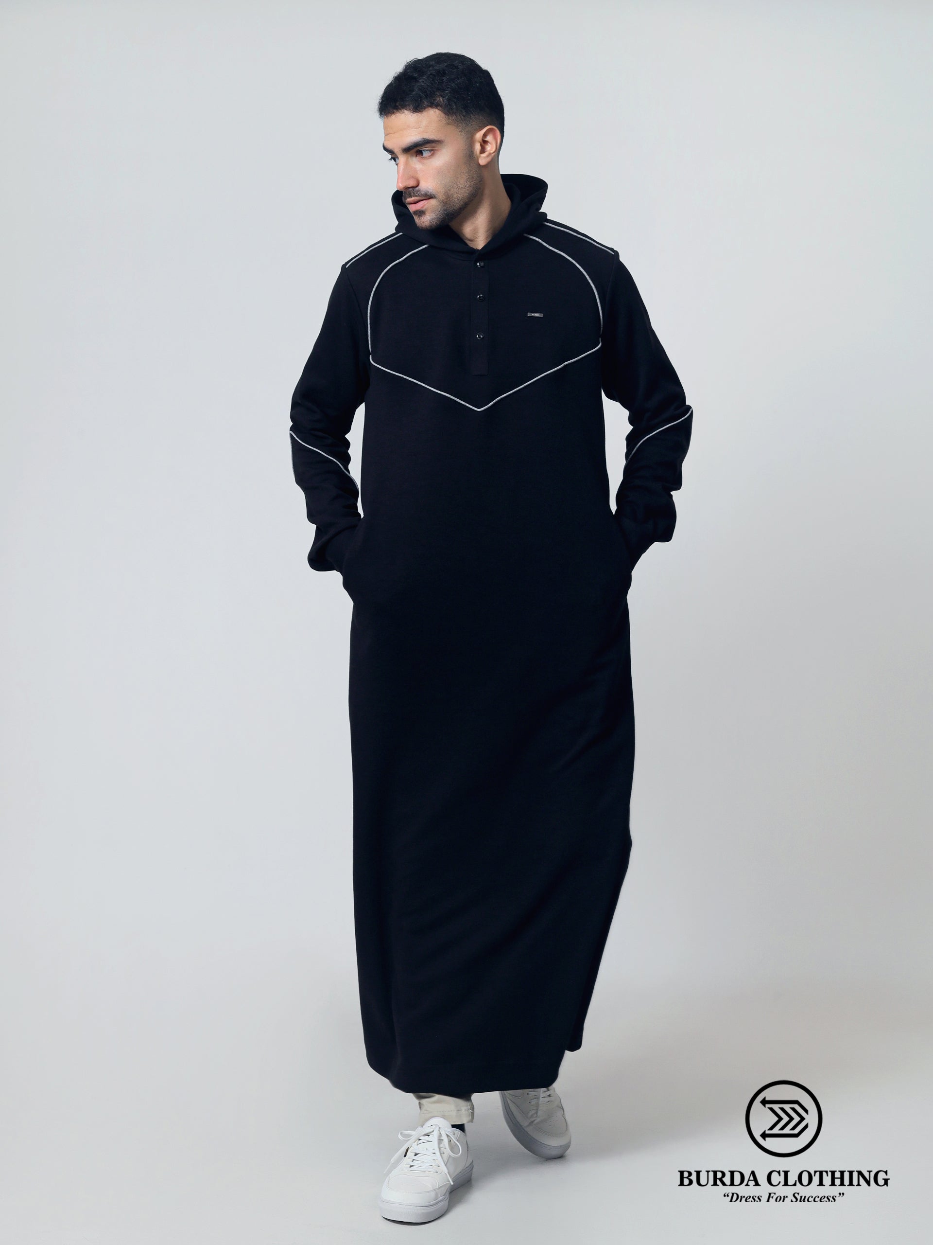 Winter Tech Thobe 320 Black by Burdaclothing