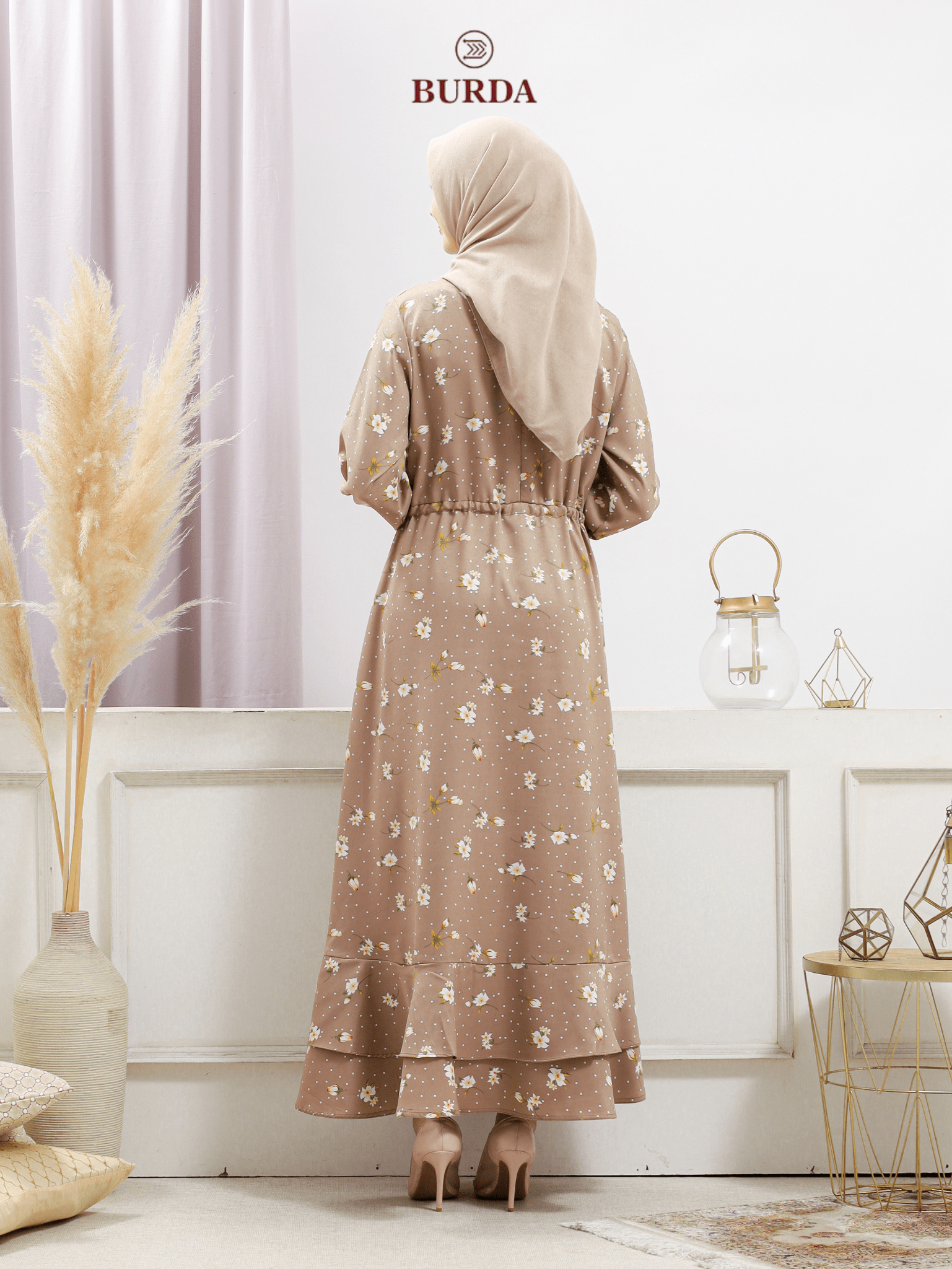 Burdaclothing Women's Beige Floral Dress (Copy)