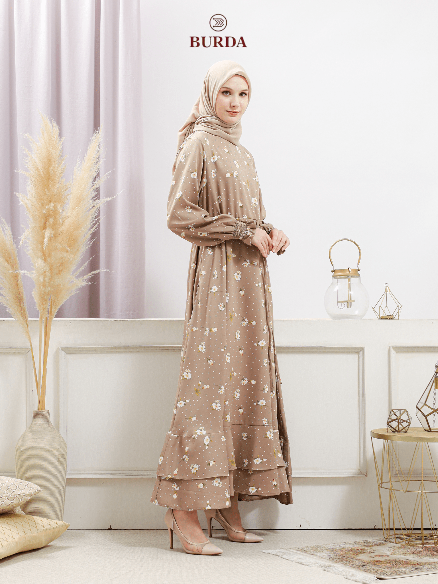 Burdaclothing Women's Beige Floral Dress (Copy)