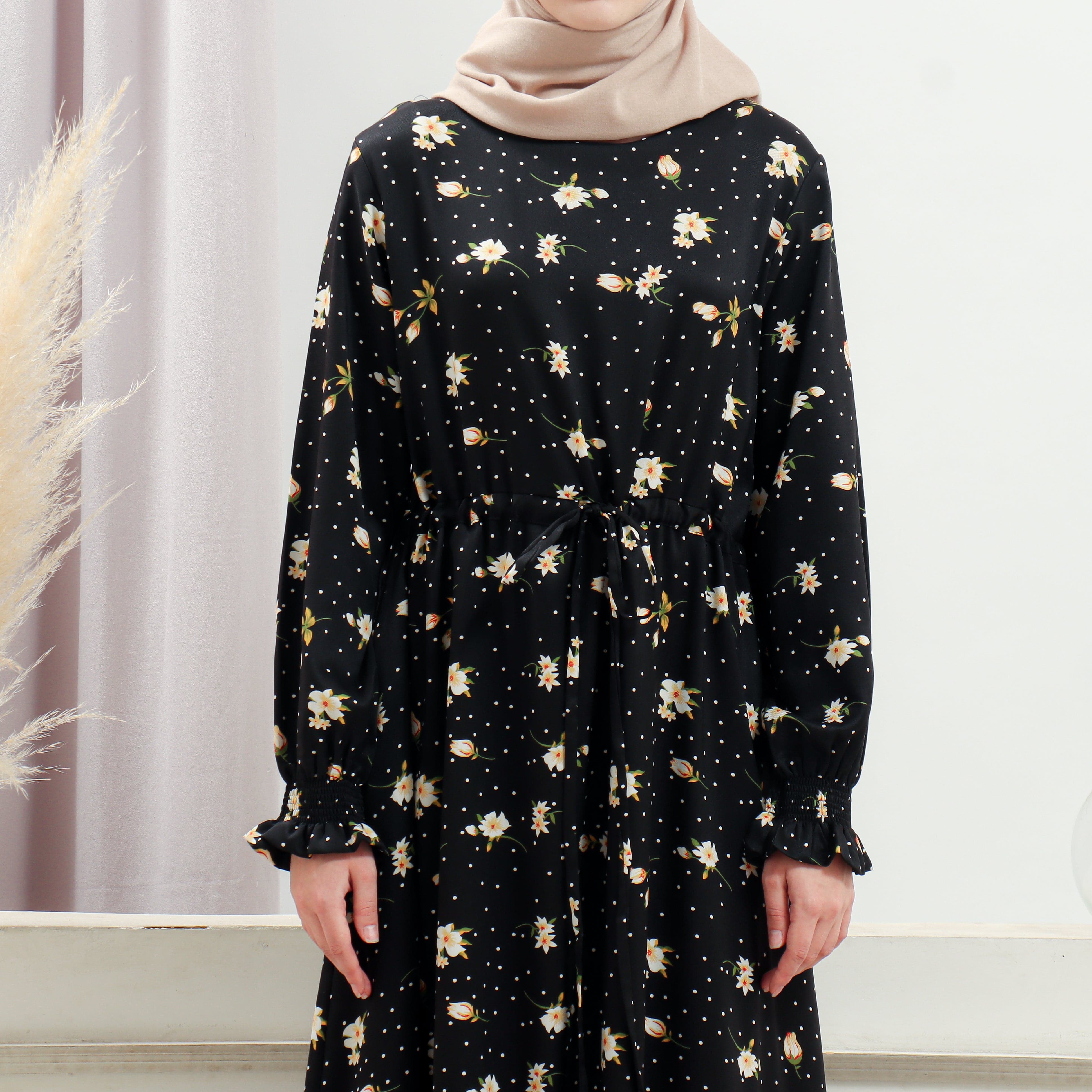 Burdaclothing Women's Black Floral Dress