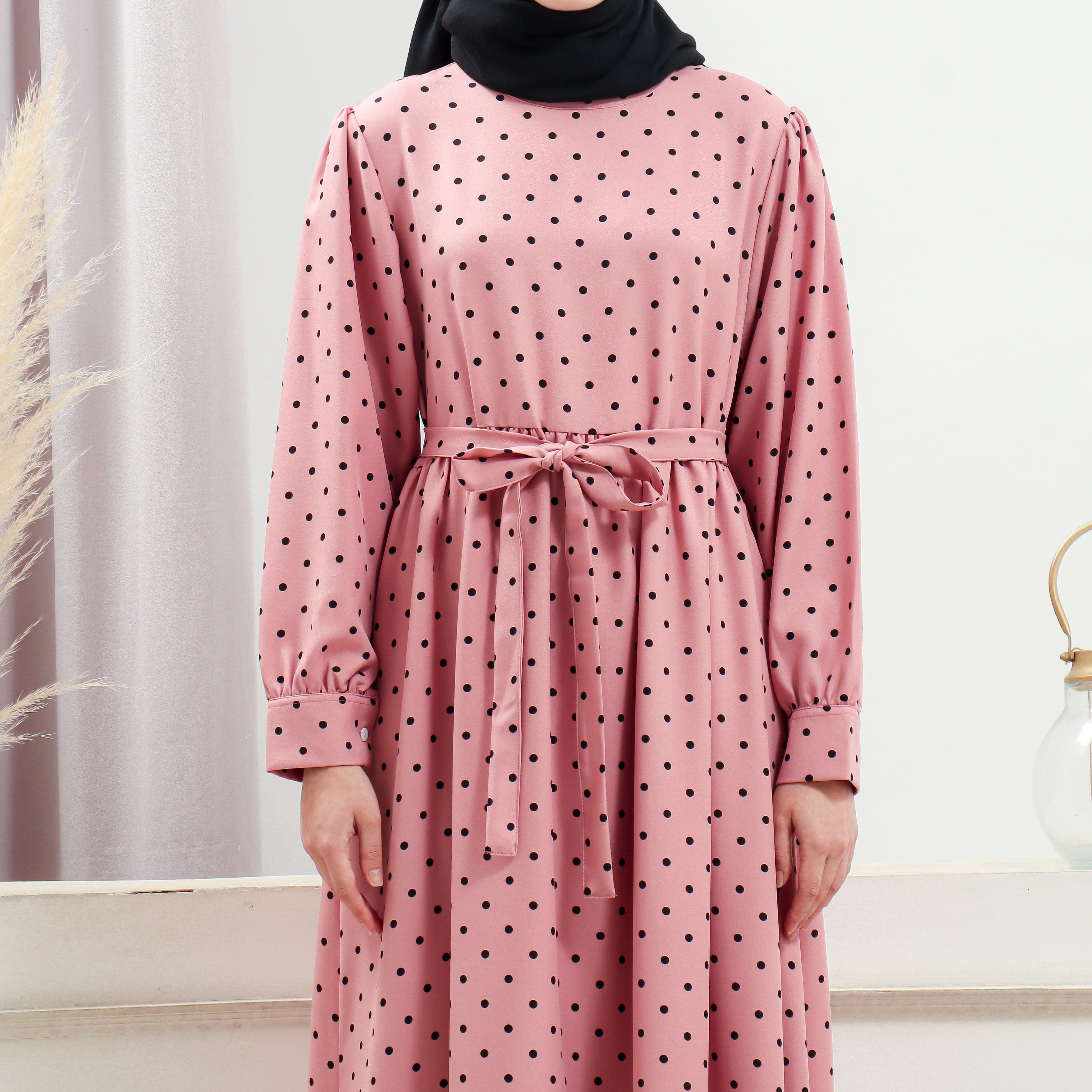 pink polka dot dress womens Women's Pink Polka Dot Dress